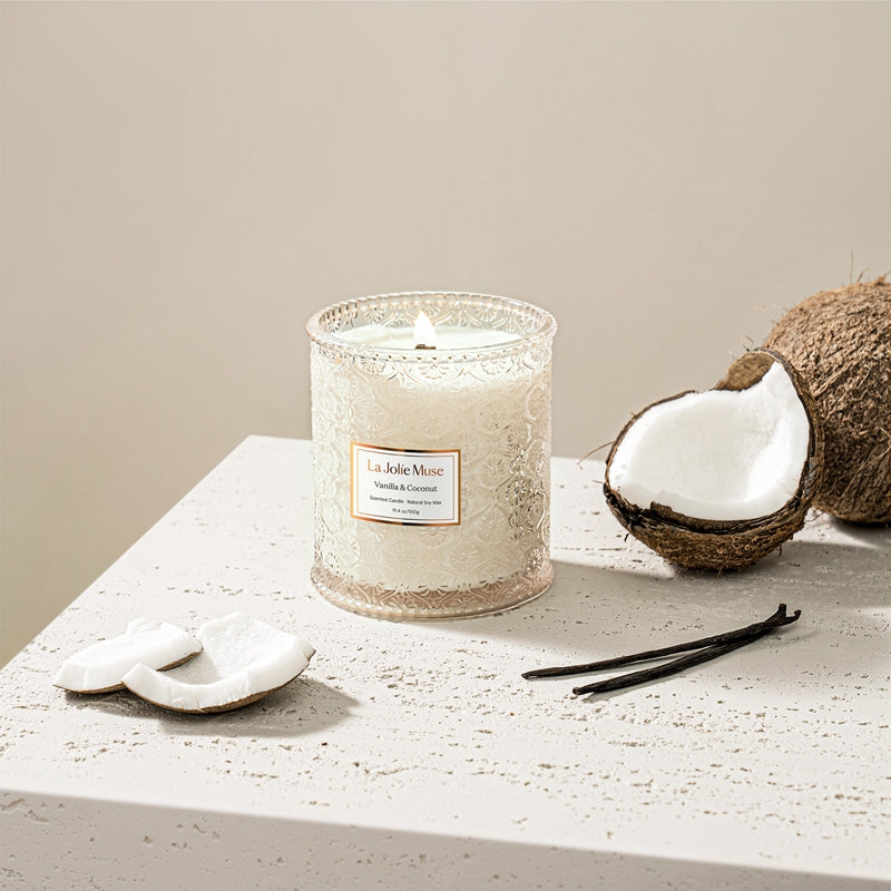 Maelyn - Vanilla and Coconut 19.4oz Candle Candles 2_1_360ad23a-3279-4787-8f8b-6df1f5ce16d1 La Jolie Muse