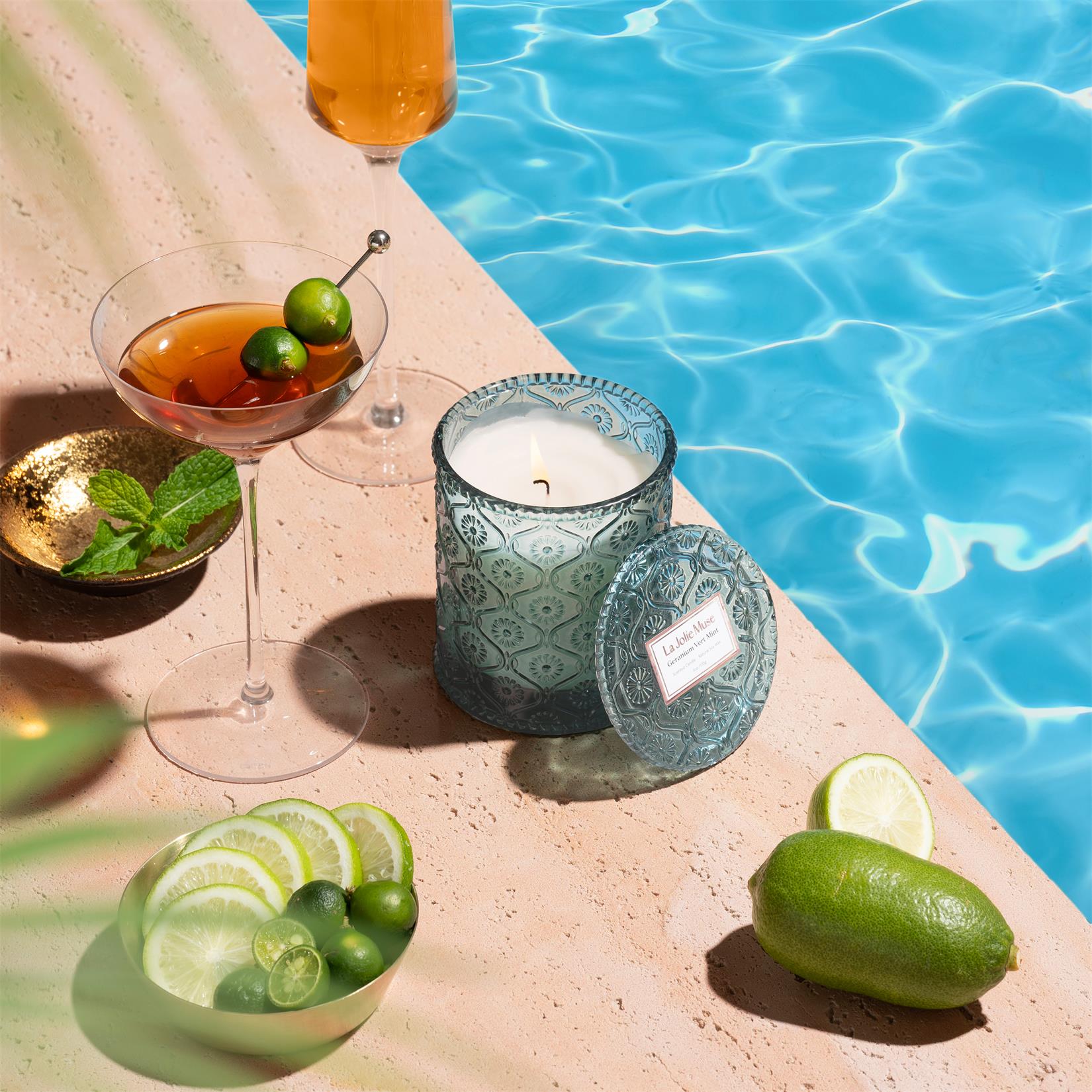 Maelyn - Geranium Vert Mint 6oz Candle Candles 5_7_55849ce0-86bb-452e-aeb7-0b33c509e59f La Jolie Muse