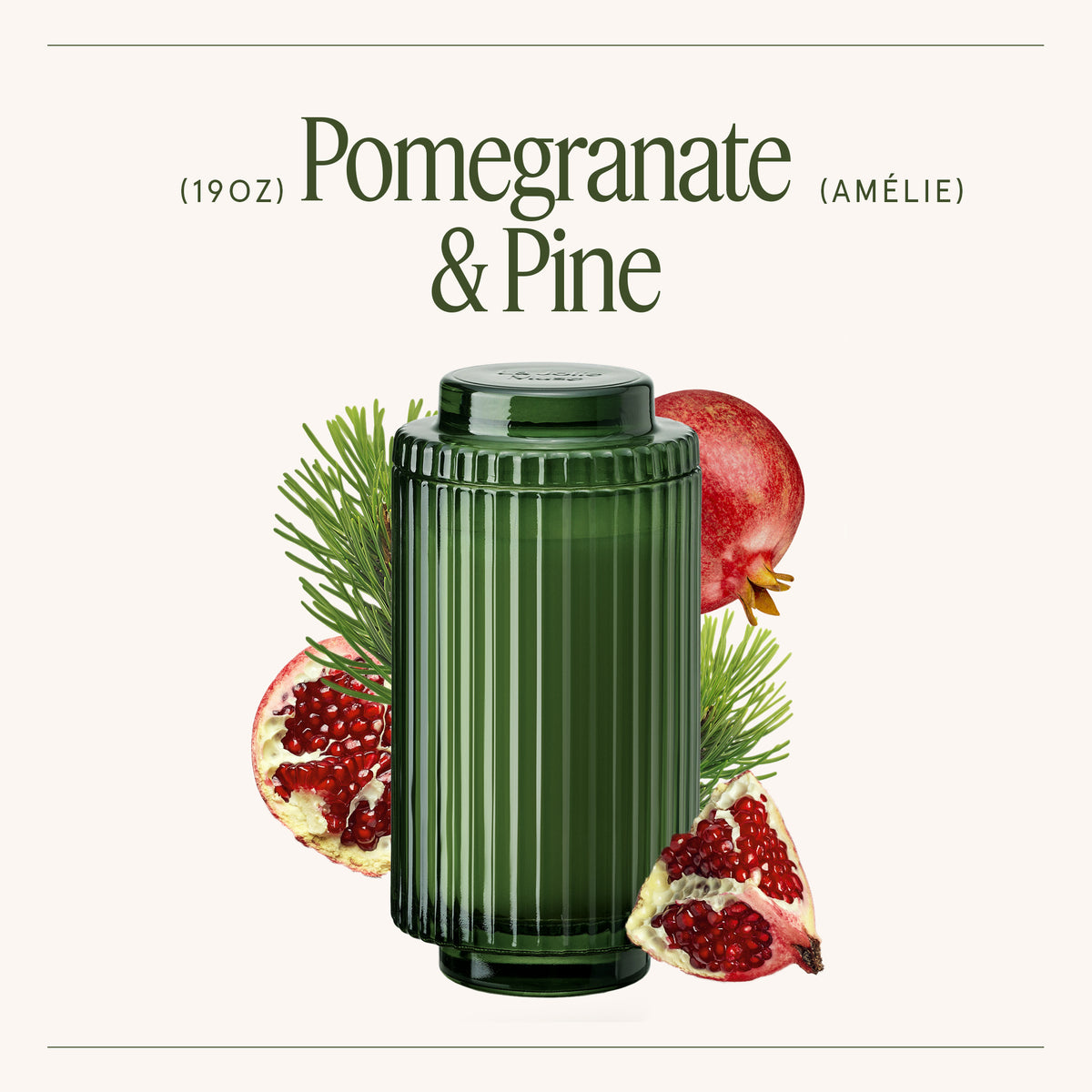 Amélie – Pomegranate & Pine Candle Amelie_PomegranatePine_PDP_19oz_3 La Jolie Muse