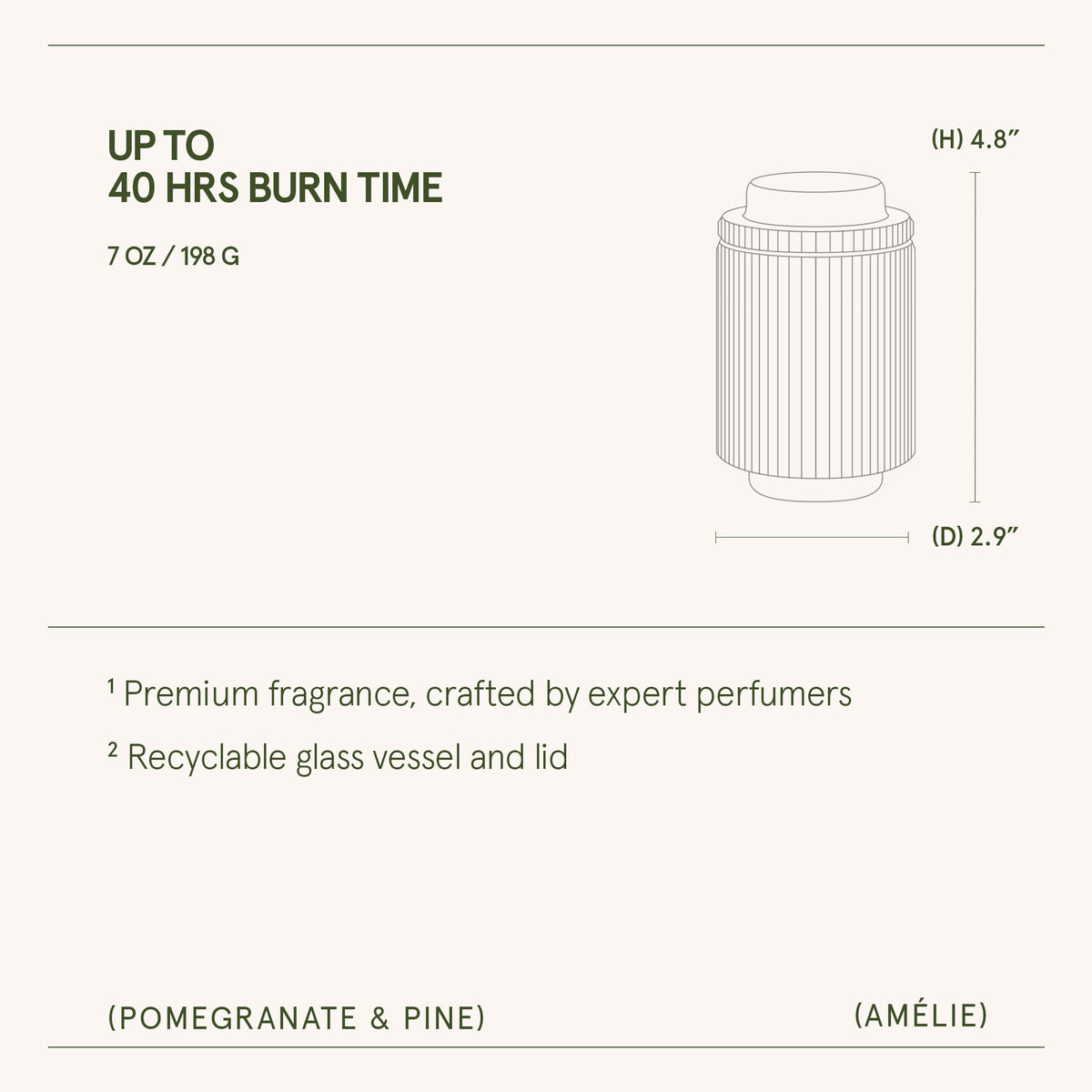 Amélie – Pomegranate & Pine Candle Amelie_PomegranatePine_PDP_7oz_6 La Jolie Muse