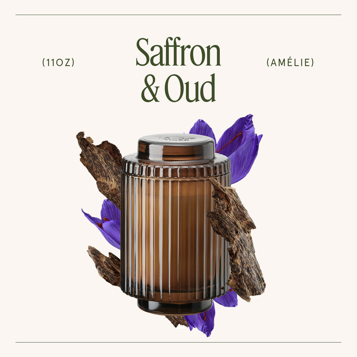 Amélie – Saffron & Oud Candle Amelie_SaffronOud_PDP_11oz_3 La Jolie Muse