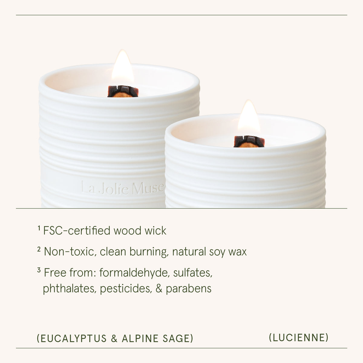 Lucienne - Eucalyptus & Alpine Sage Candle Lucienne_EucalyptusAlpine_PDP_8oz_4 La Jolie Muse