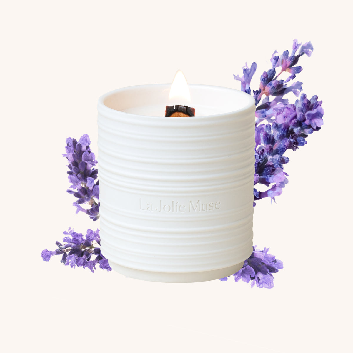 Lucienne - Lavender Suede Candle Lucienne_LavenderSuede_PDP_8oz_Hover La Jolie Muse