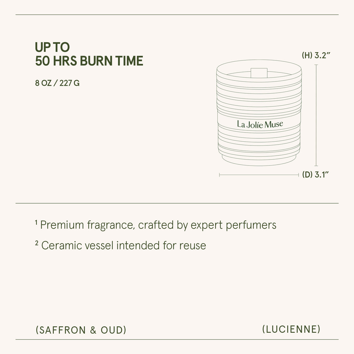 Lucienne - Saffron & Oud Candle Lucienne_SaffronOud_PDP_8oz_6 La Jolie Muse