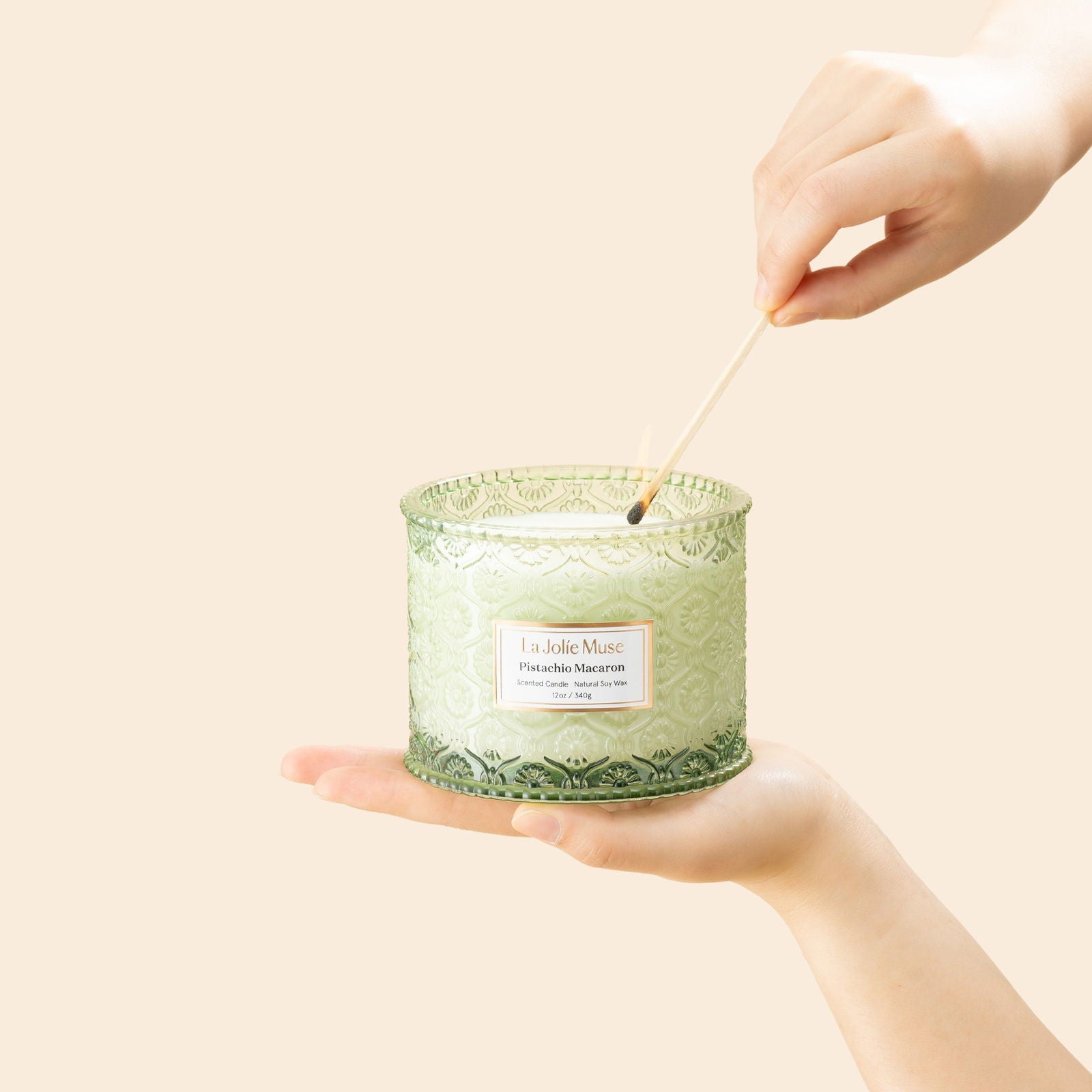 Maelyn - Pistachio Macaron 12oz Candle Candles Maelyn_-_Pistachio_Macaron_12oz_Candle-5654466 LA JOLIE MUSE