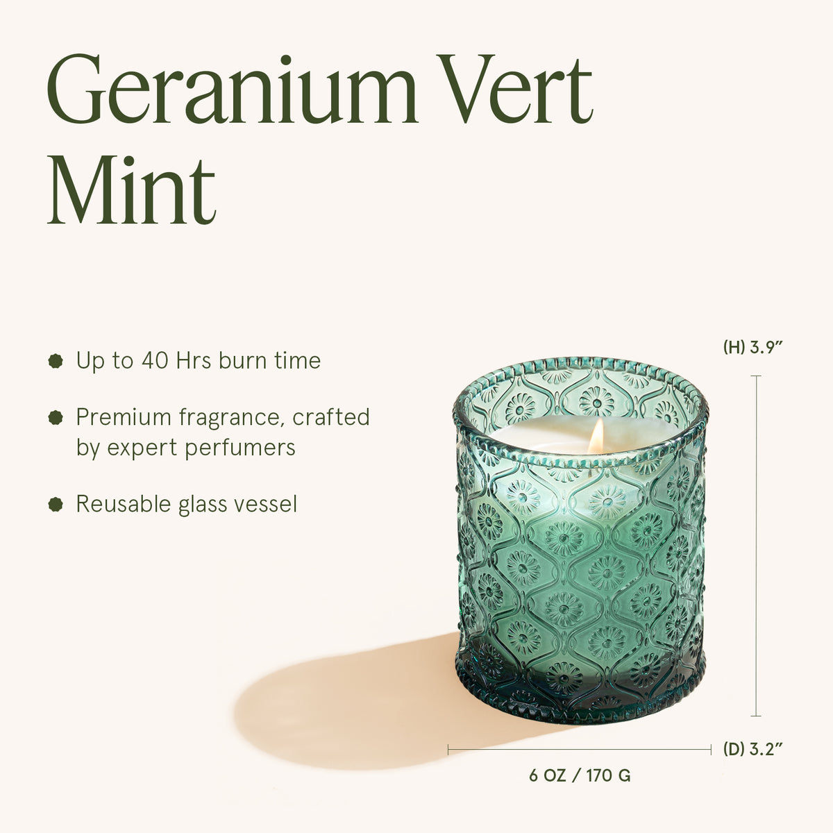 Maelyn - Geranium Vert Mint 6oz Candle Candles Maelyn_GeraniumVertMint_PDP_6oz_5 La Jolie Muse