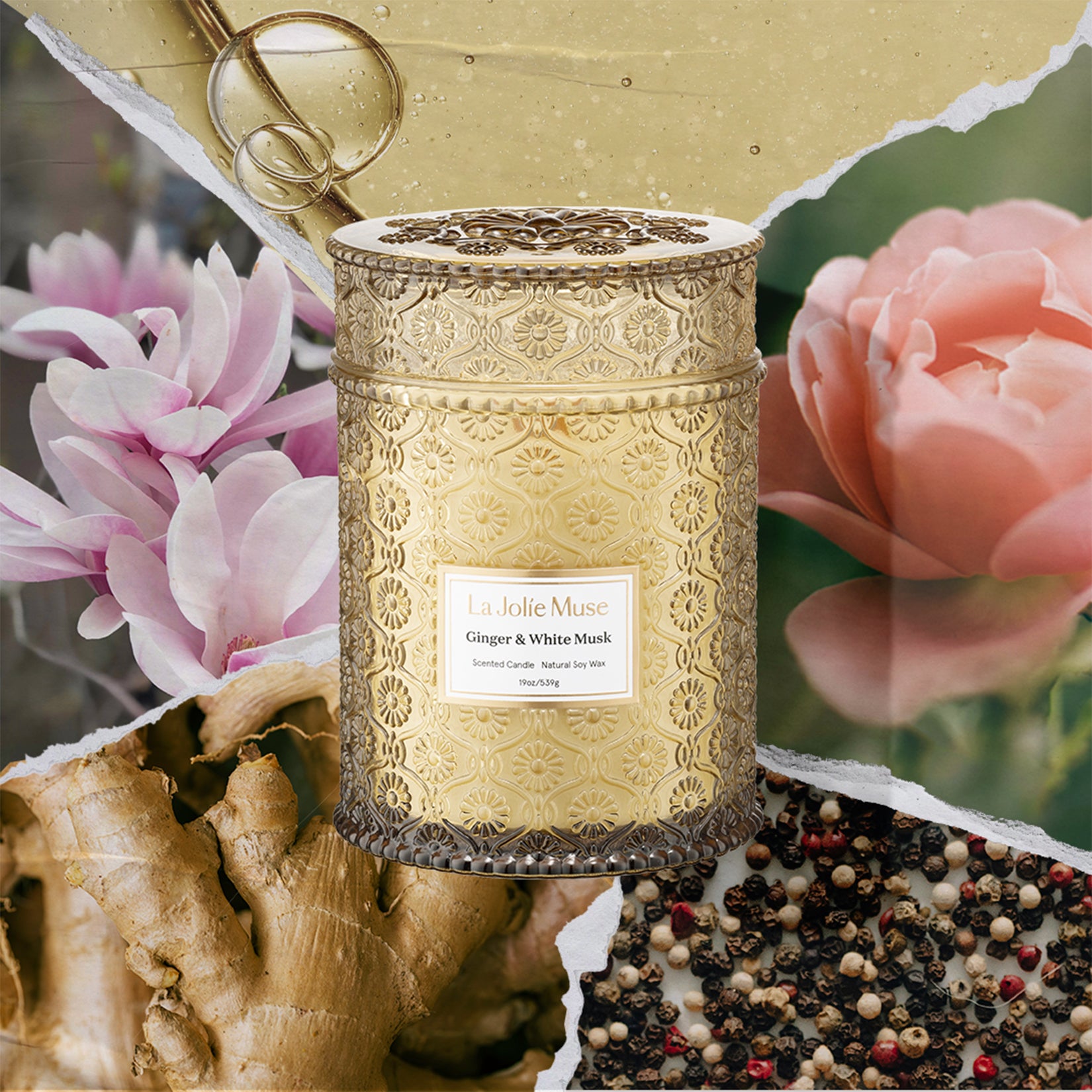Maelyn - Ginger & White Musk 19oz Candle Candles Maelyn_GingerWhiteMusk_PDP_19oz_2 La Jolie Muse