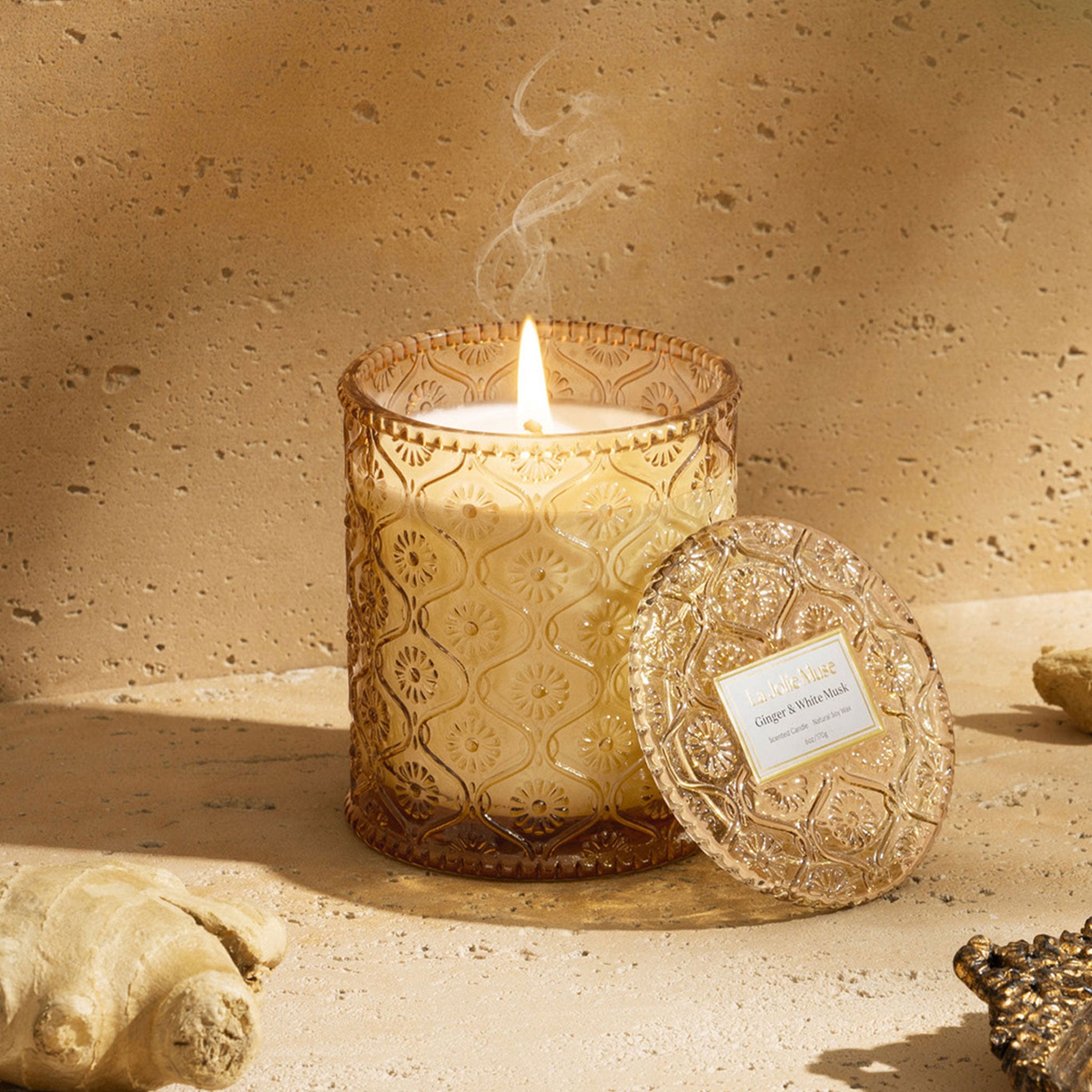 Maelyn - Ginger & White Musk 6oz Candle Candles Maelyn_GingerWhiteMusk_PDP_6oz_3_cb6efd83-41e8-466c-8cb5-55db9537f3ed La Jolie Muse
