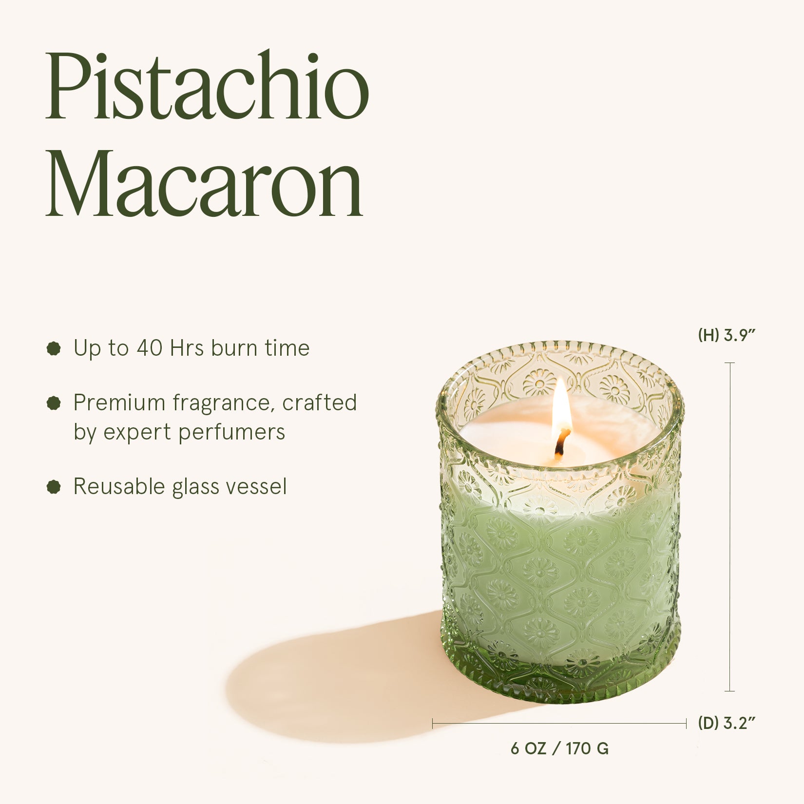 Maelyn - Pistachio Macaron 6oz Candle Candles Maelyn_PistachioMacaron_PDP_6oz_5_b07fa29d-5e63-491f-b307-c134e908245d La Jolie Muse
