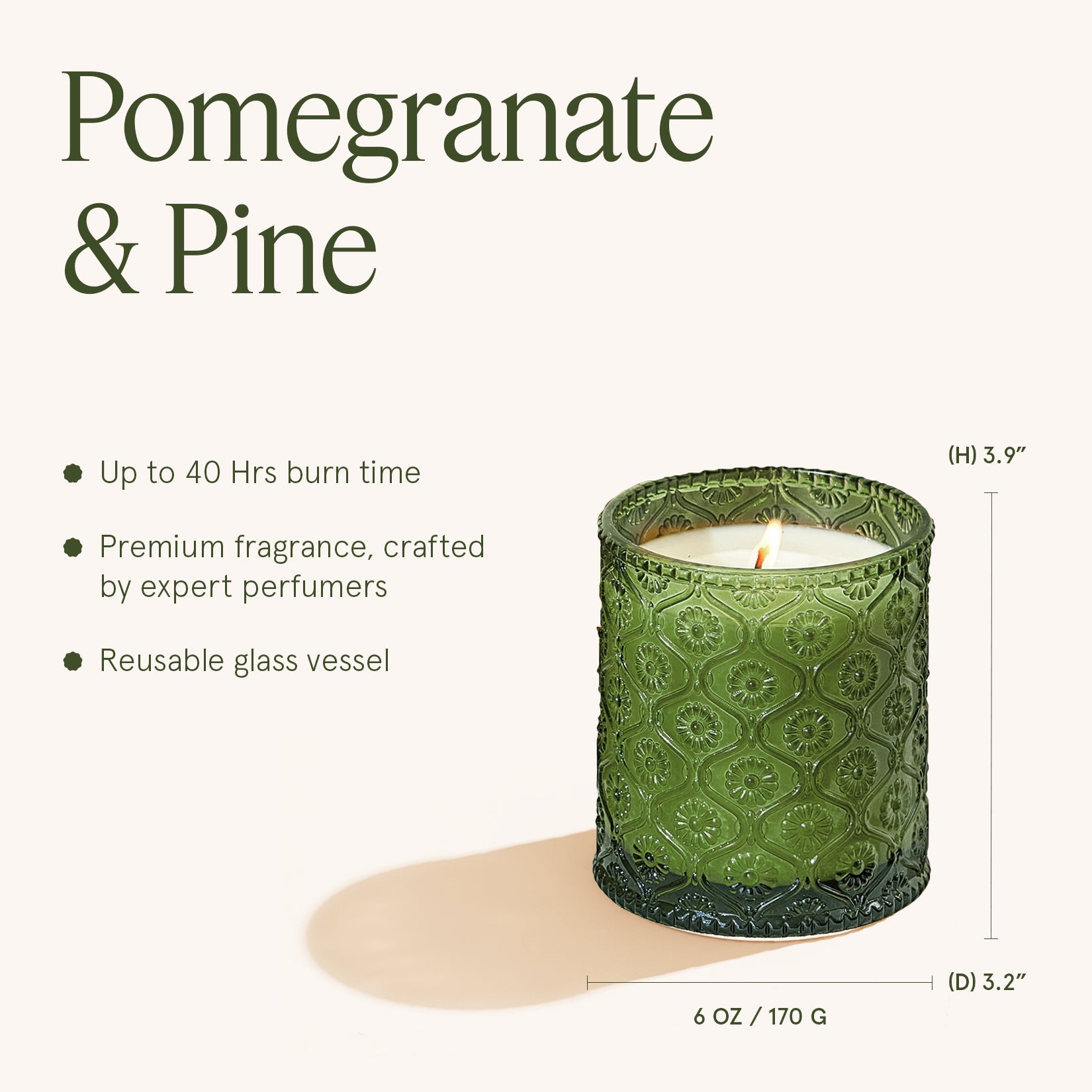 Maelyn - Pomegranate & Pine 6oz Candle Candles Maelyn_PomegranatePine_PDP_6oz_5 La Jolie Muse