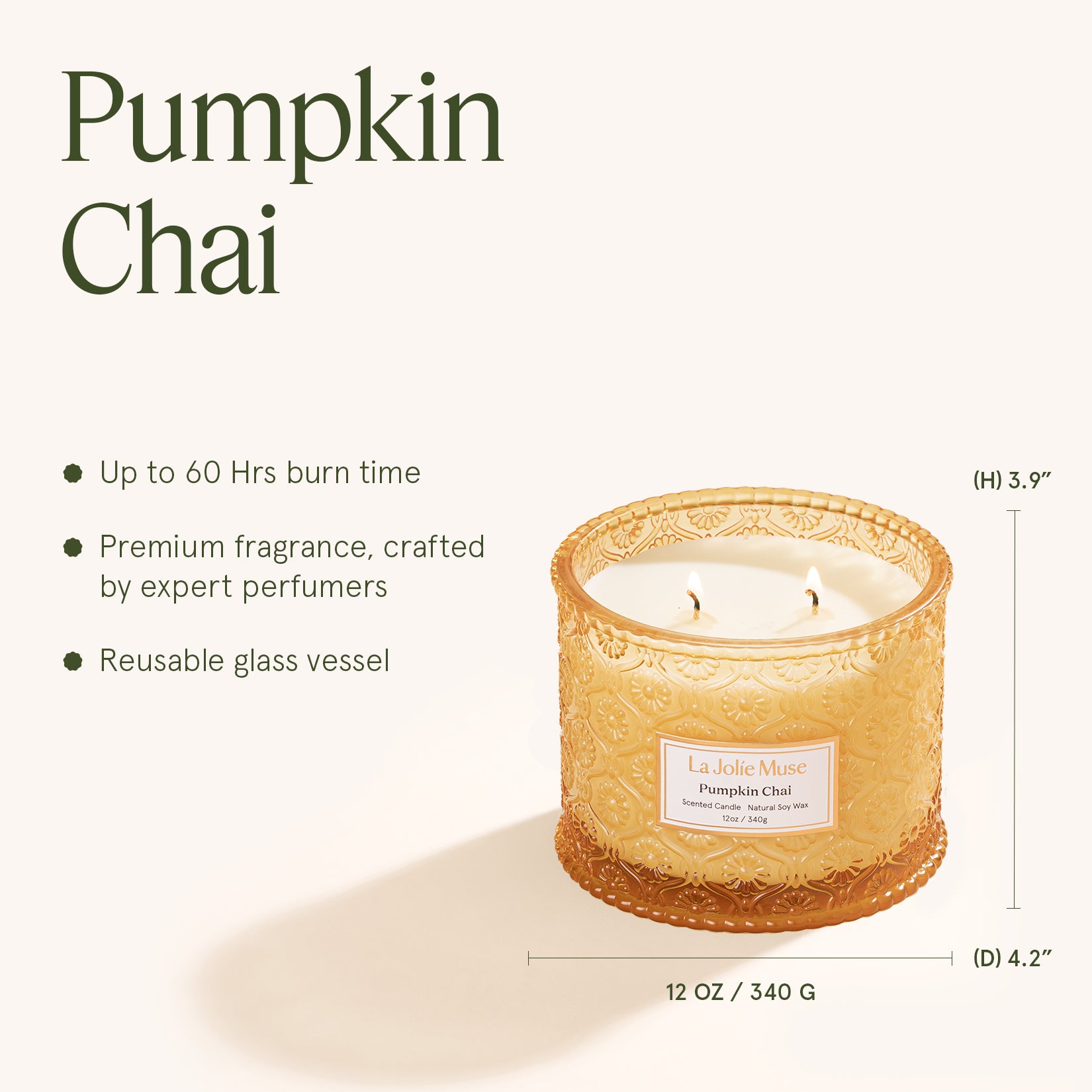 Maelyn - Pumpkin Chai 12oz Candle Candles Maelyn_PumpkinChai_PDP_12oz_5 La Jolie Muse
