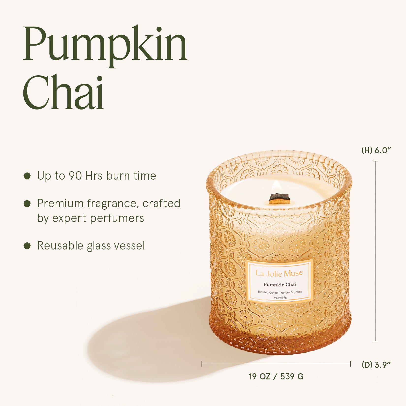 Maelyn - Pumpkin Chai 19oz Candle Candles Maelyn_PumpkinChai_PDP_19oz_5 La Jolie Muse