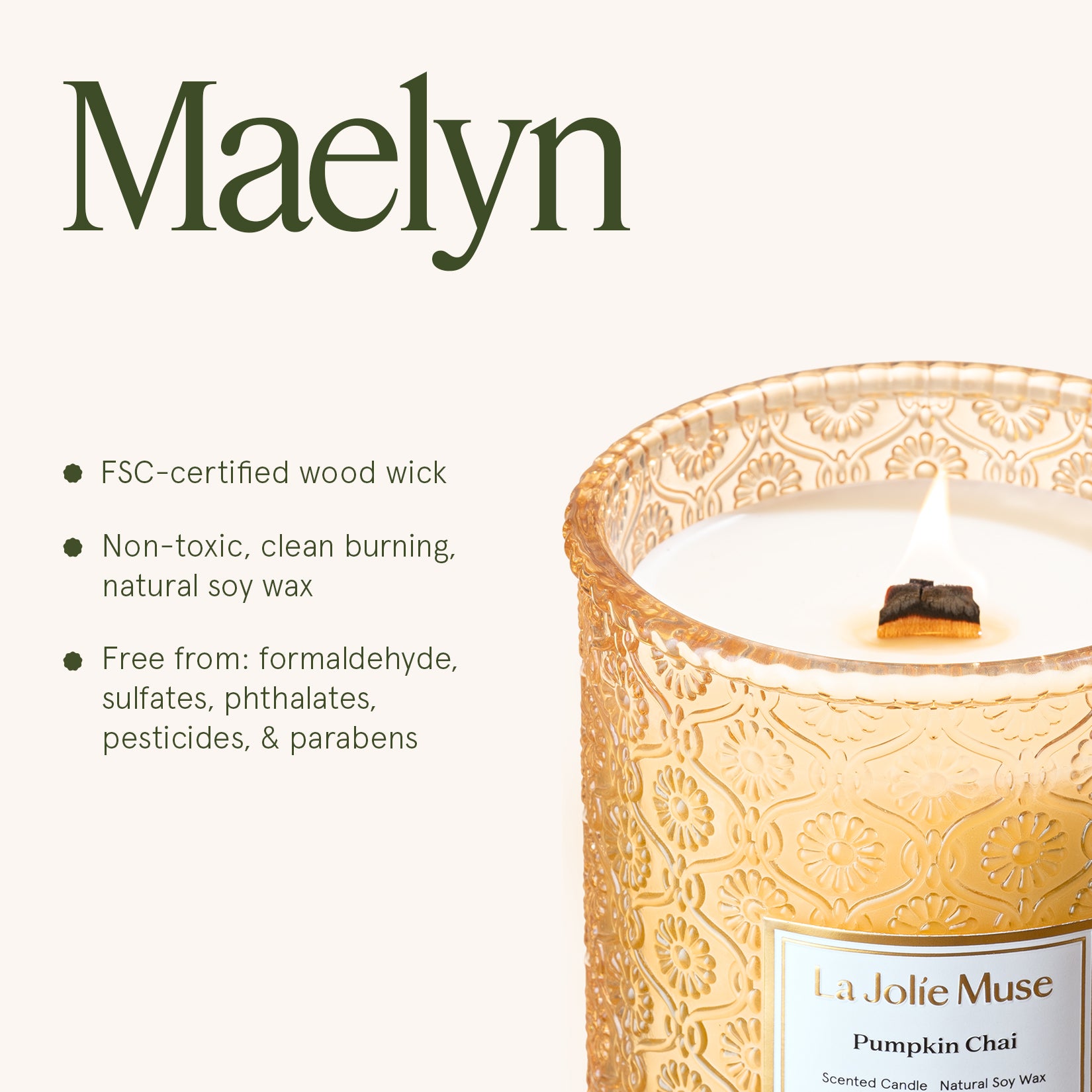Maelyn - Pumpkin Chai 19oz Candle Candles Maelyn_PumpkinChai_PDP_19oz_6 La Jolie Muse