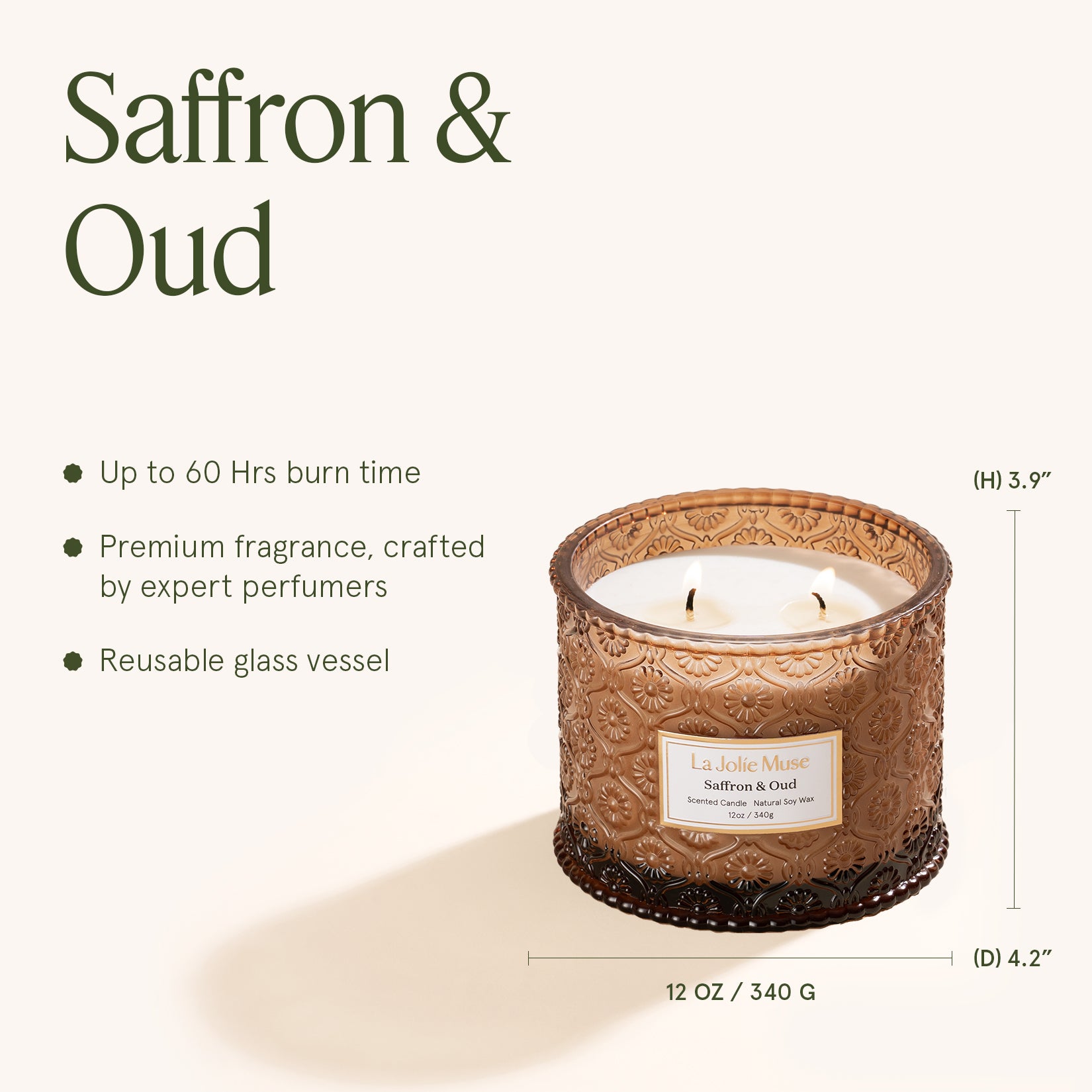 Maelyn - Saffron & Oud 12oz Candle Candles Maelyn_SaffronOud_PDP_12oz_5 La Jolie Muse