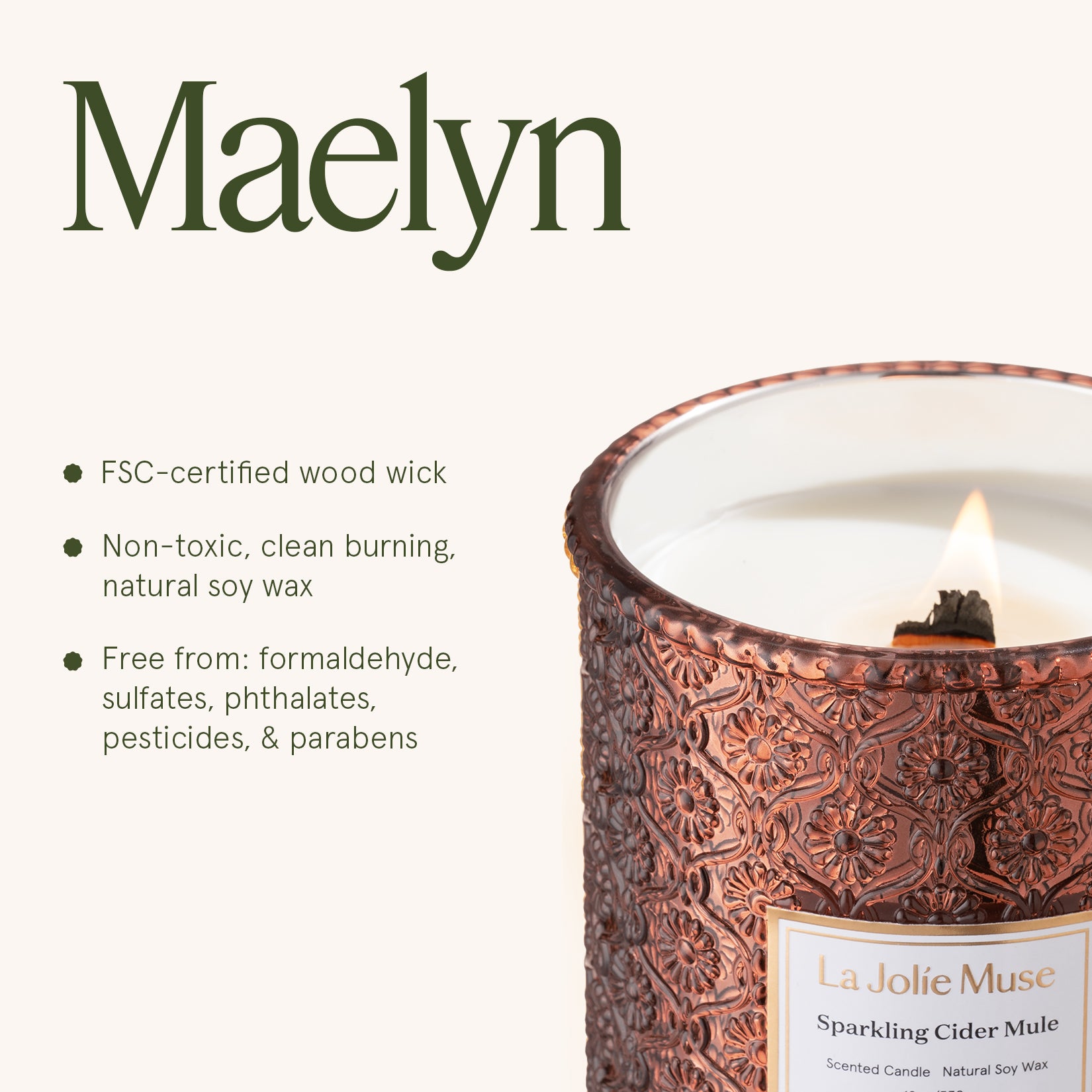 Maelyn - Sparkling Cider Mule 19oz Candle Candles Maelyn_SparklingCiderMule_PDP_19oz_6 La Jolie Muse