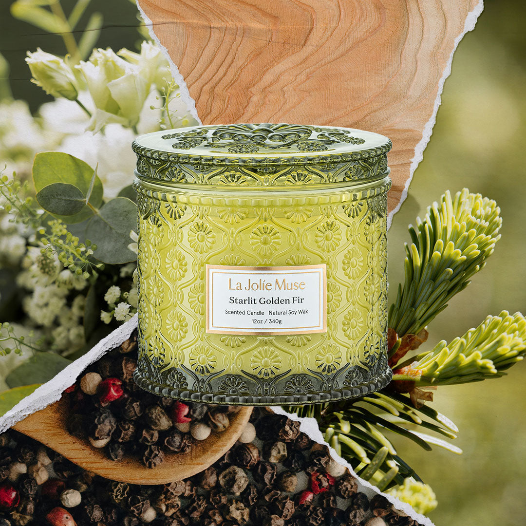 Maelyn - Starlit Golden Fir 12oz Candle Candles Maelyn_StarlitGoldenFir_PDP_12oz_2 La Jolie Muse