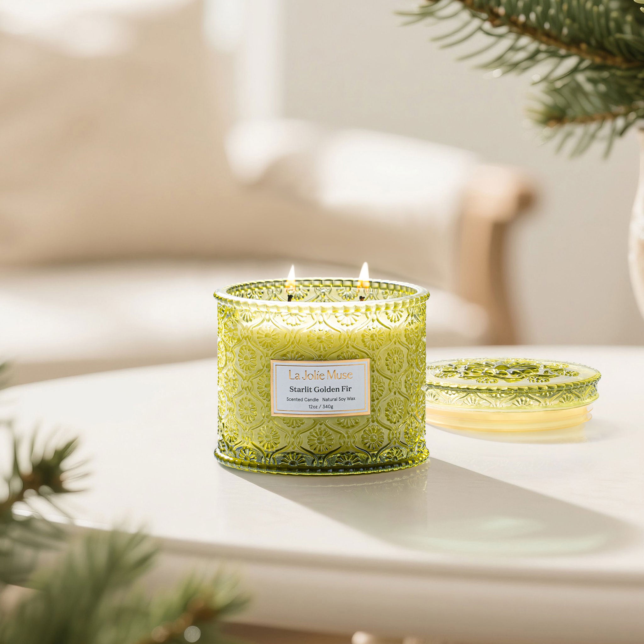 Maelyn - Starlit Golden Fir 12oz Candle Candles Maelyn_StarlitGoldenFir_PDP_12oz_3 La Jolie Muse