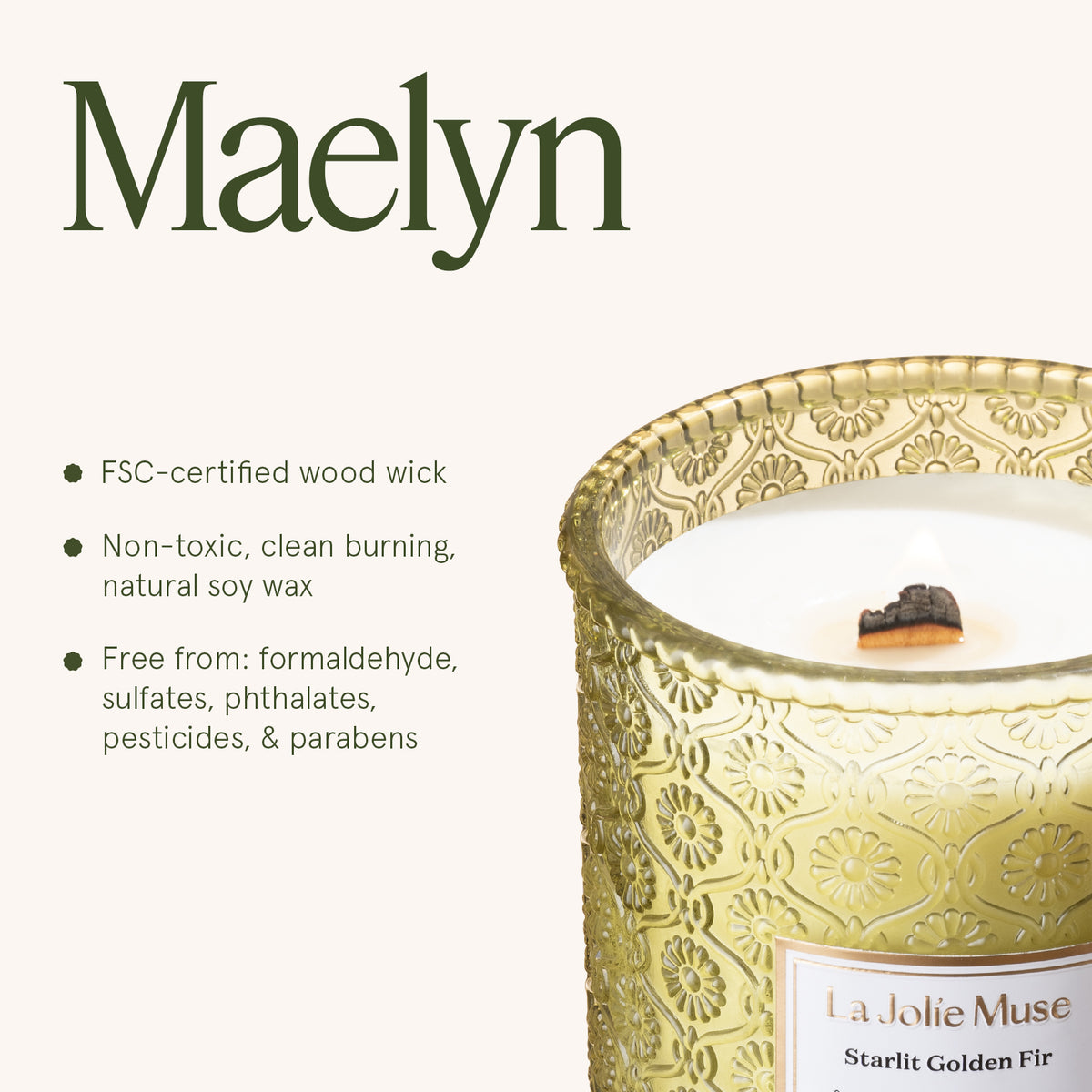 Maelyn - Starlit Golden Fir 19oz Candle Candles Maelyn_StarlitGoldenFir_PDP_19oz_6 La Jolie Muse
