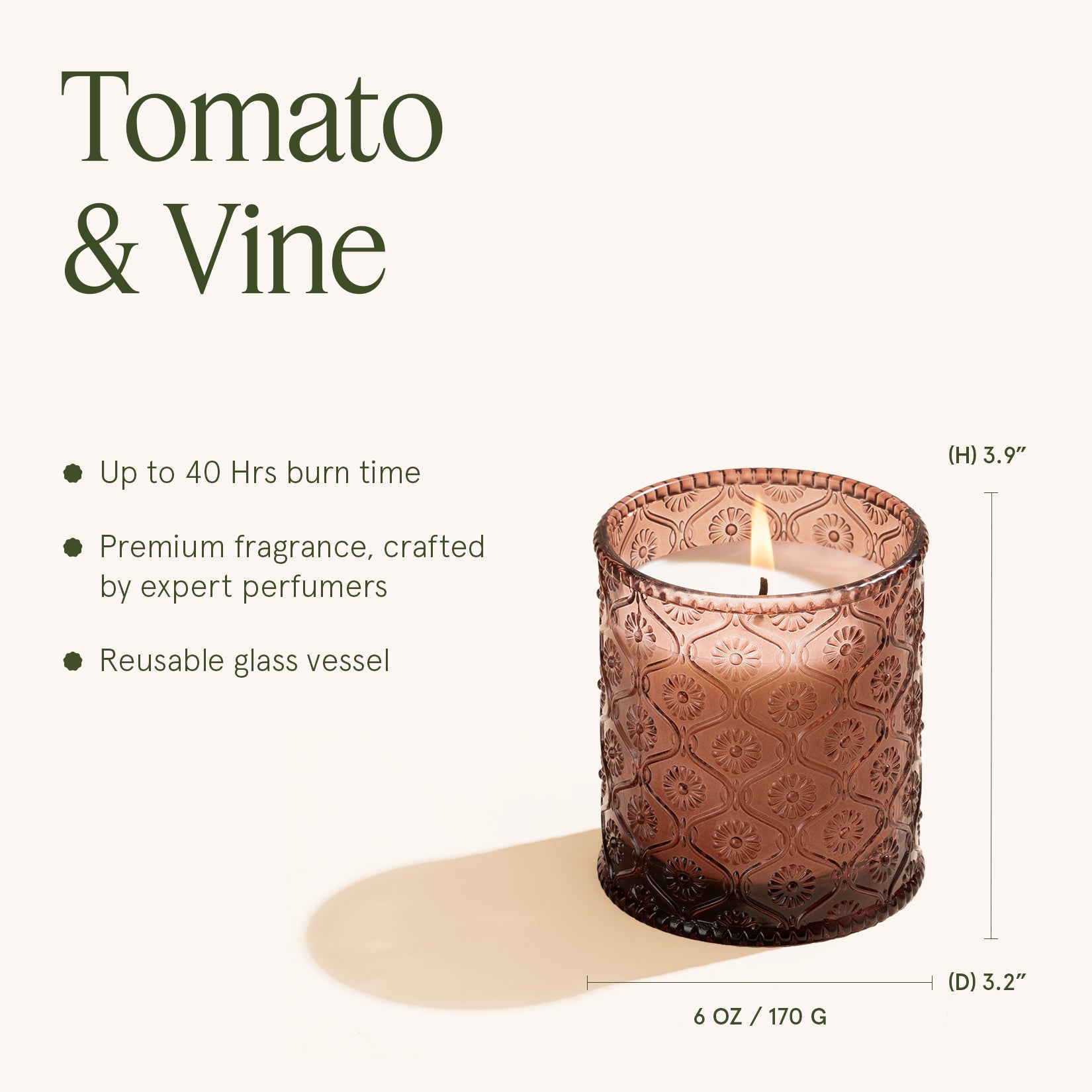 Maelyn - Tomato & Vine 6oz Candle Candles Maelyn_TomatoVine_PDP_6oz_5 La Jolie Muse
