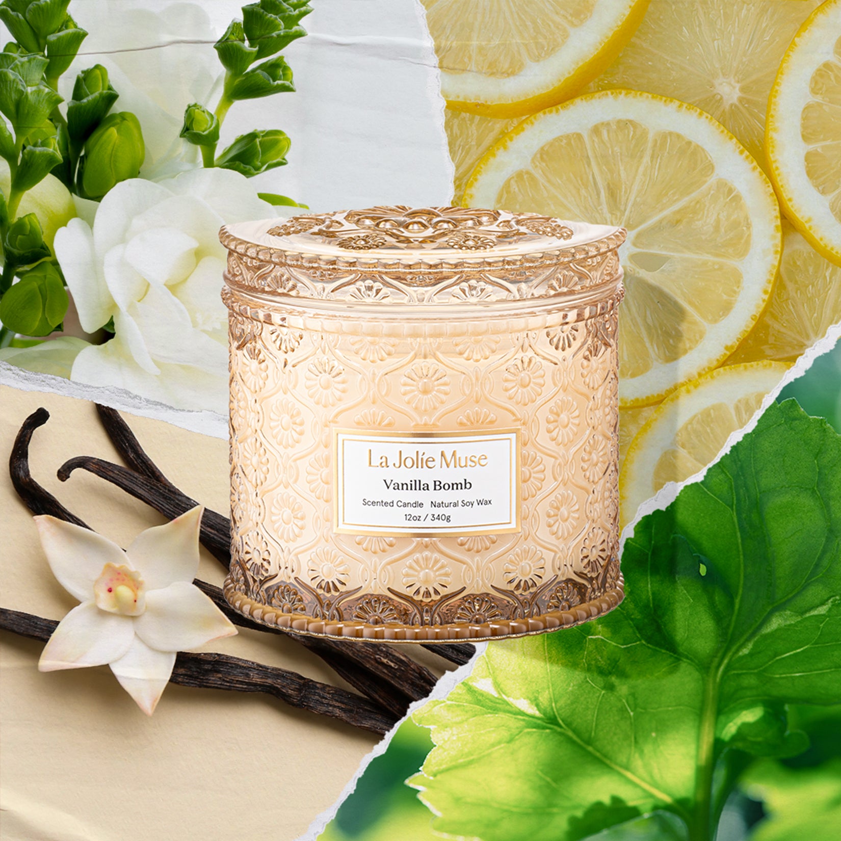 Maelyn - Vanilla Bomb 12oz Candle Candles Maelyn_VanillaBomb_PDP_12oz_2 La Jolie Muse