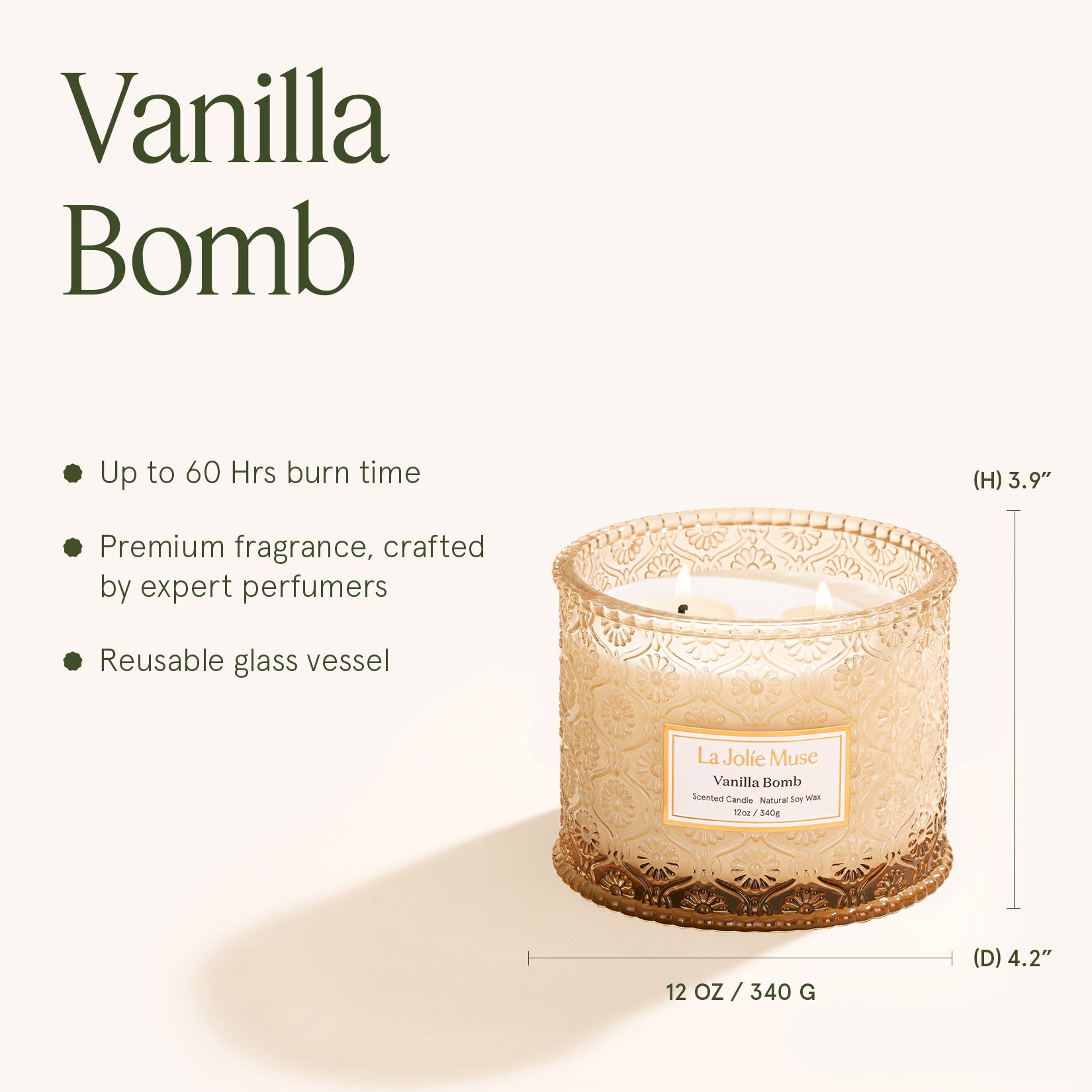 Maelyn - Vanilla Bomb 12oz Candle Candles Maelyn_VanillaBomb_PDP_12oz_5 La Jolie Muse