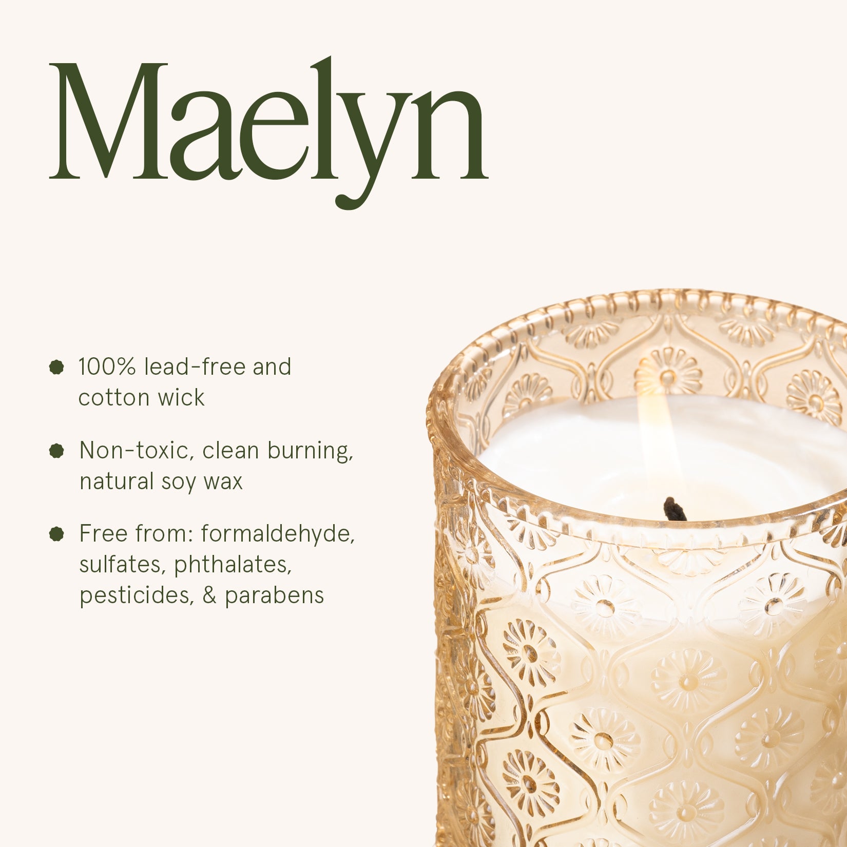 Maelyn - Vanilla Bomb 6oz Candle Candles Maelyn_VanillaBomb_PDP_6oz_6 La Jolie Muse