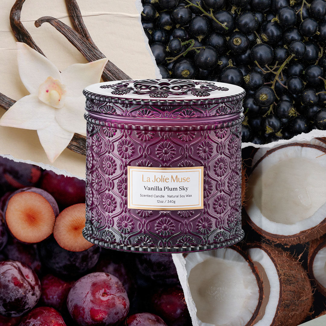 Maelyn - Vanilla Plum Sky 12oz Candle Candles Maelyn_VanillaPlumSky_PDP_12oz_2_f0f1ddd6-d7c0-42e6-b42a-eef51b2e6adb La Jolie Muse
