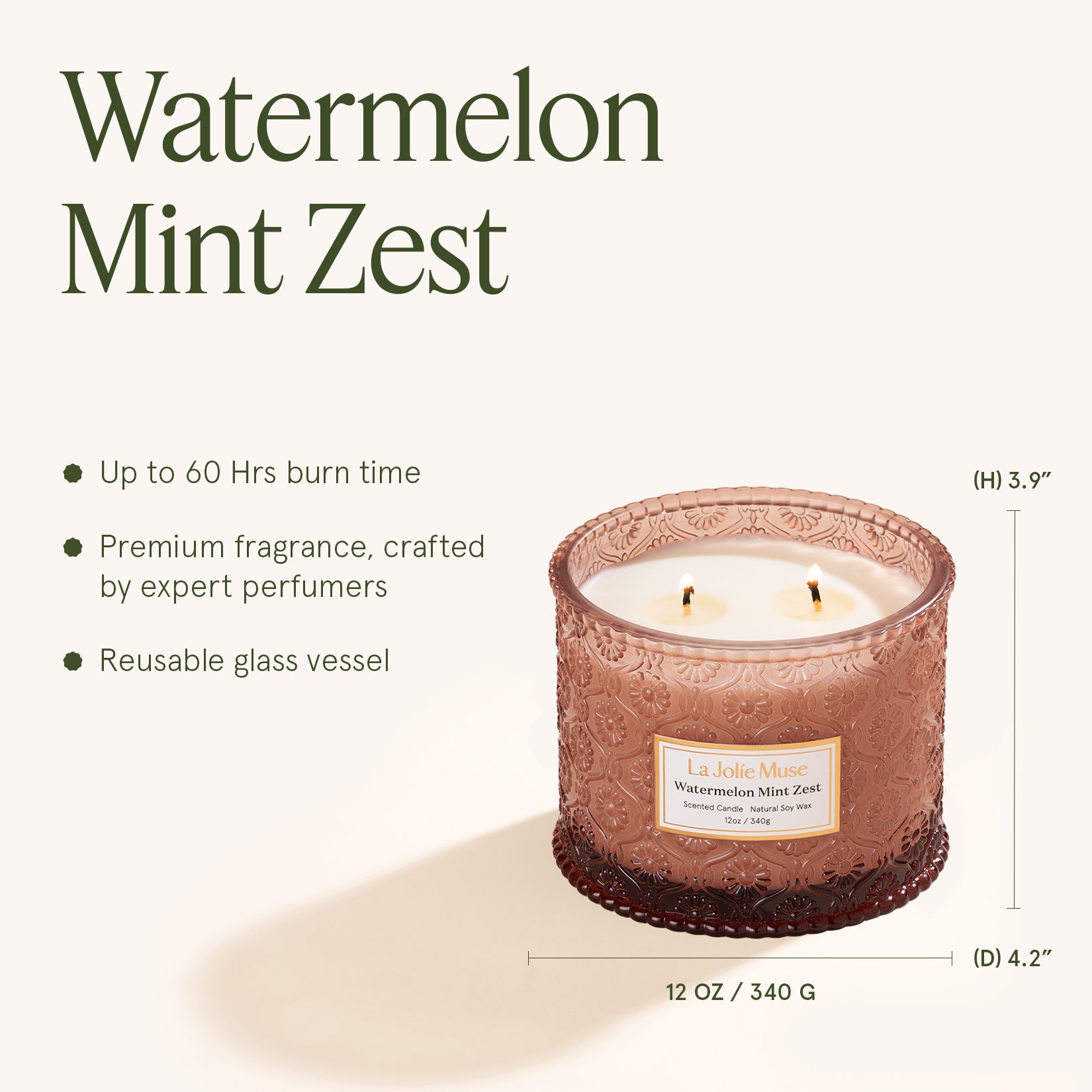Maelyn - Watermelon Mint Zest 12oz Candle Candles Maelyn_WatermelonMintZest_PDP_12oz_5 La Jolie Muse