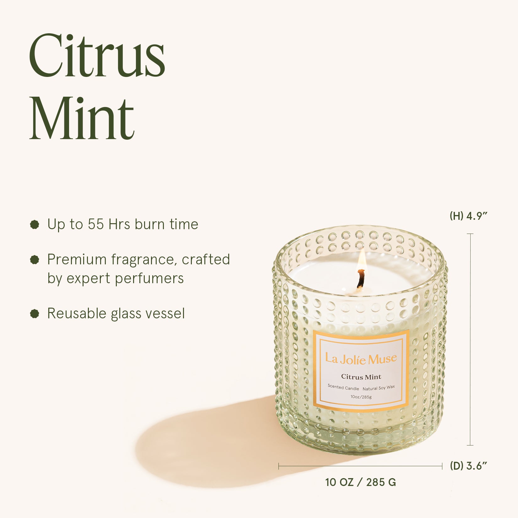 Marvella - Citrus Mint 10oz Candle Candles Marvella_CitrusMint_PDP_10oz_5 La Jolie Muse