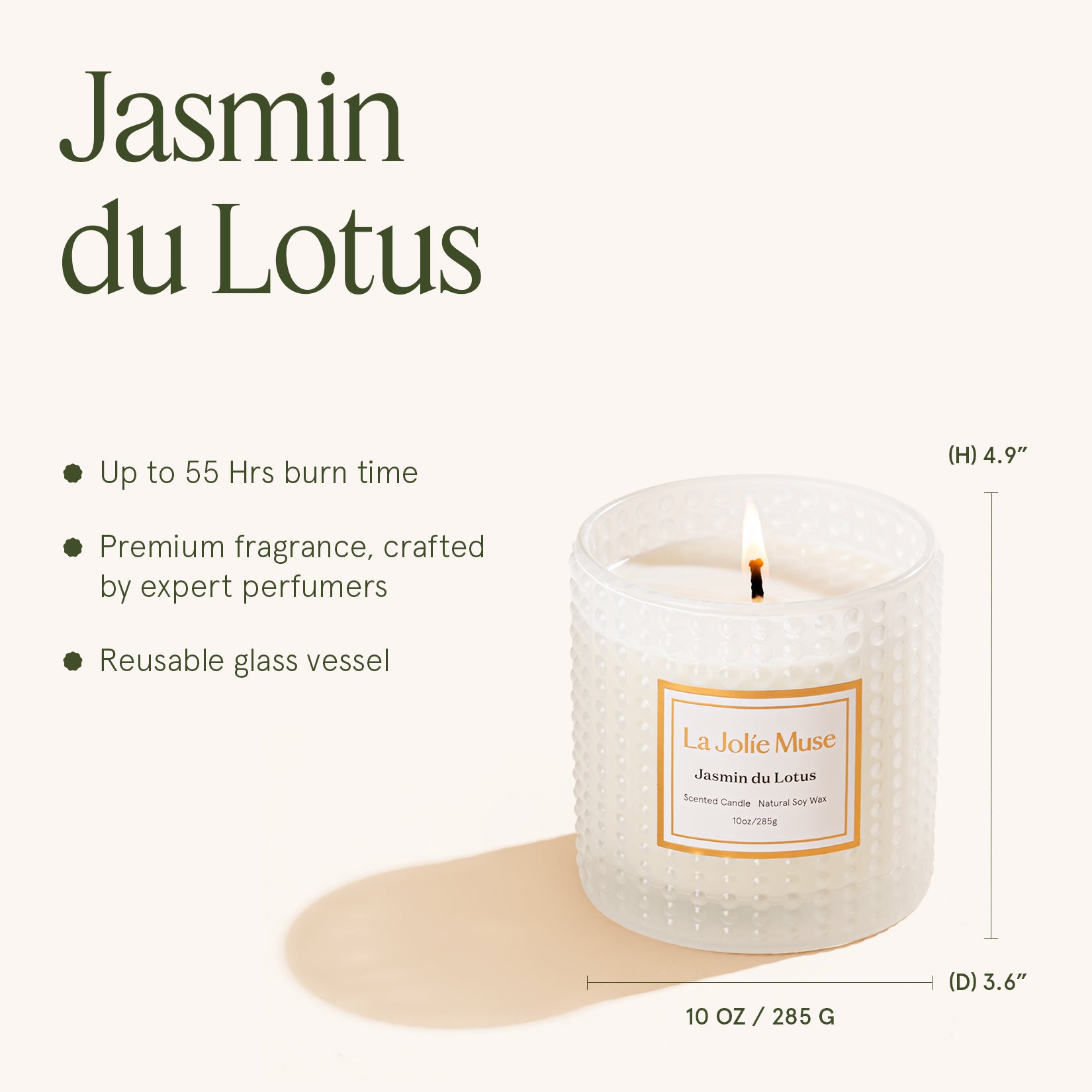 Marvella - Jasmin du Lotus 10oz Candle Candles Marvella_JasminduLotus_PDP_10oz_5 La Jolie Muse