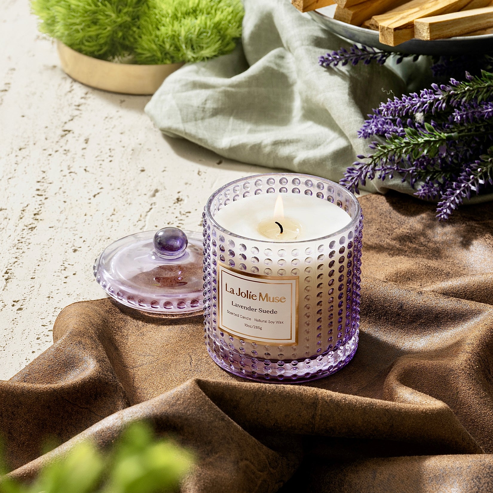 Marvella - Lavender Suede 10oz Candle Candles Marvella_LavenderSuede_PDP_10oz_3 La Jolie Muse
