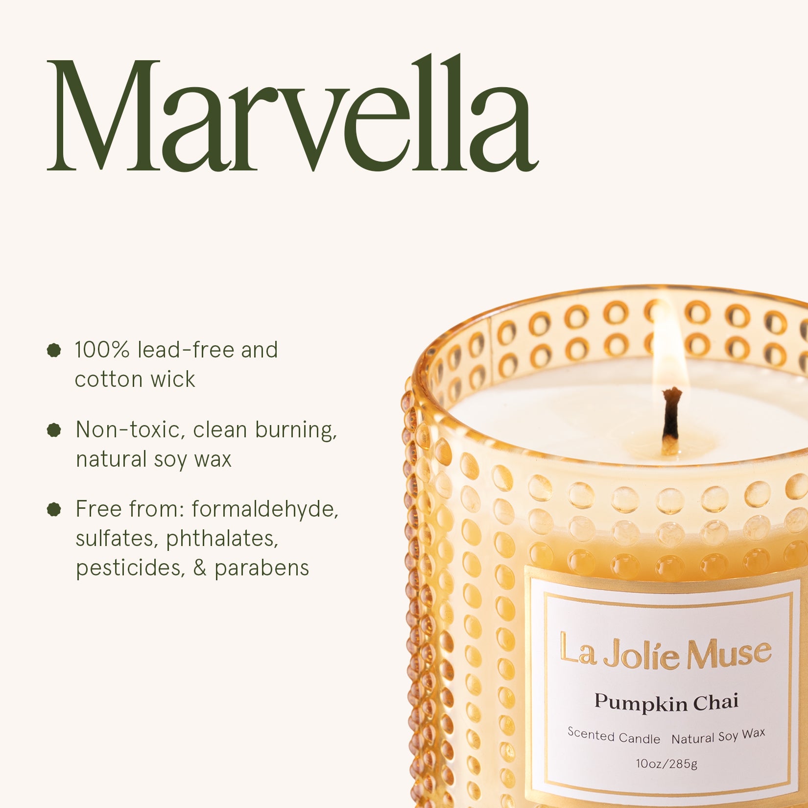 Marvella - Pumpkin Chai 10oz Candle Candles Marvella_PumpkinChai_PDP_10oz_6 La Jolie Muse
