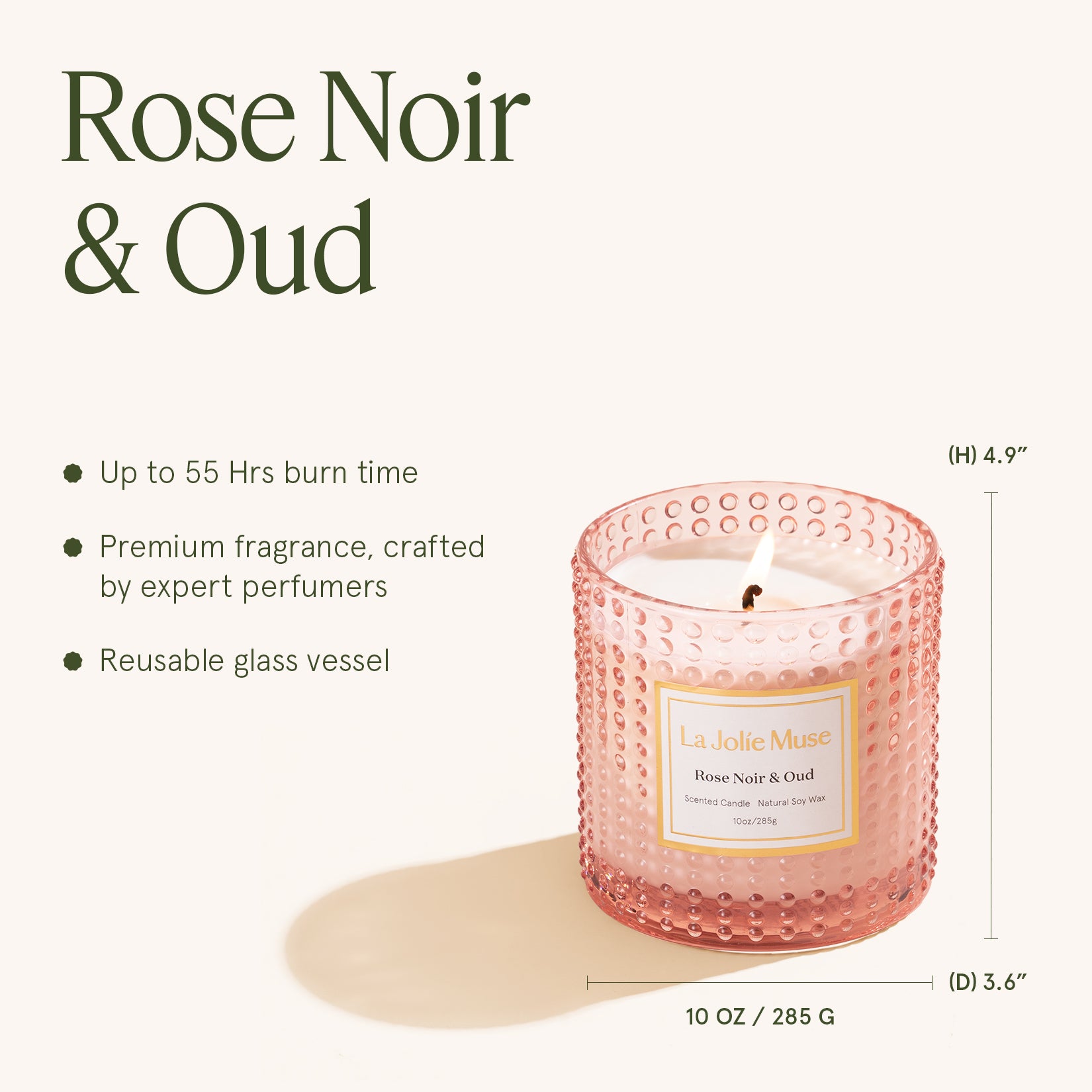 Marvella - Rose Noir & Oud 10oz Candle Candles Marvella_RoseNoirOud_PDP_10oz_5 La Jolie Muse