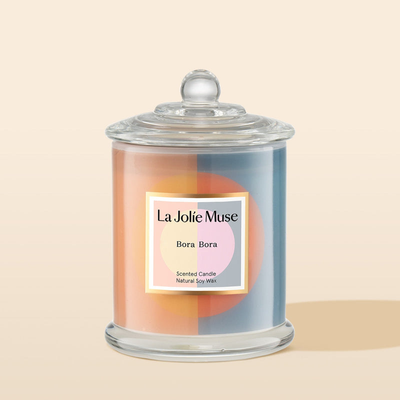 Product Shot of Roesia - Zest Bora Bora 10oz candle in the middle