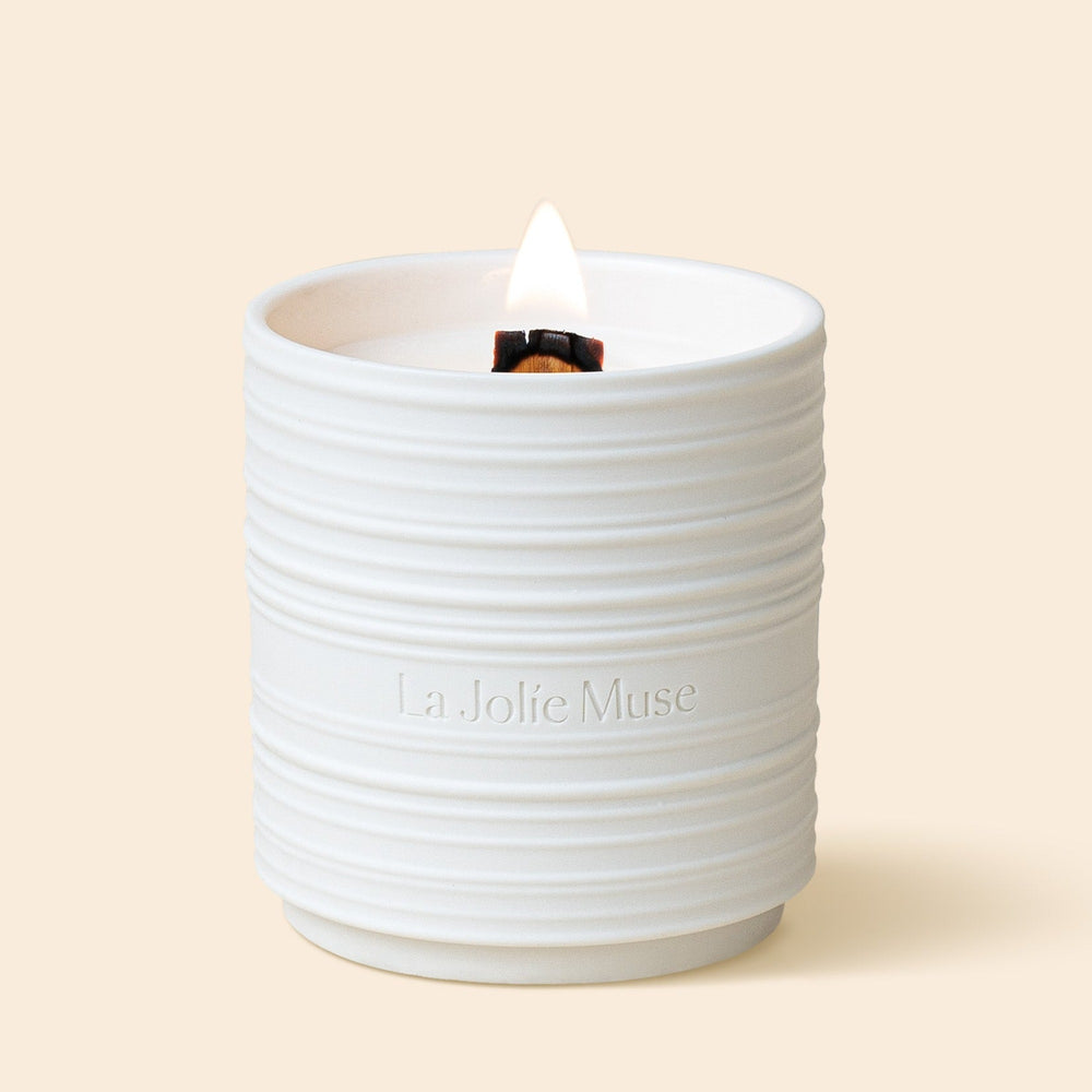 Product Shot of Lucienne - Vanilla Bomb 15oz candle in the middle