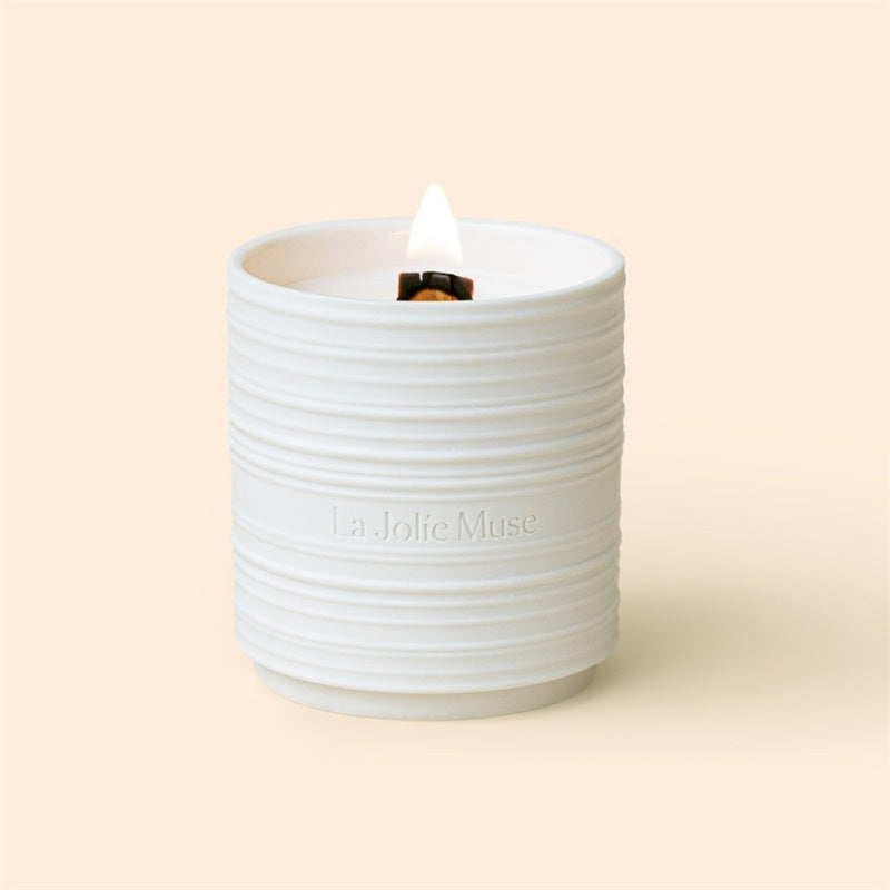 Product Shot of Lucienne - Jasmine Blossom 7.1oz candle in the middle