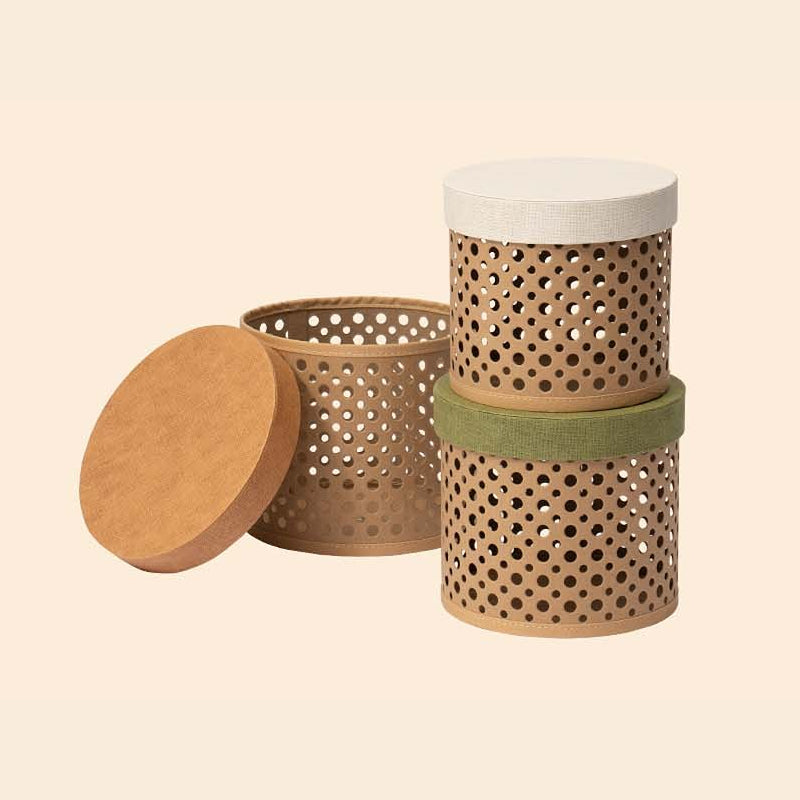 Orly Mixed Colour Lidded Hollow Cardboard Storage Set 3