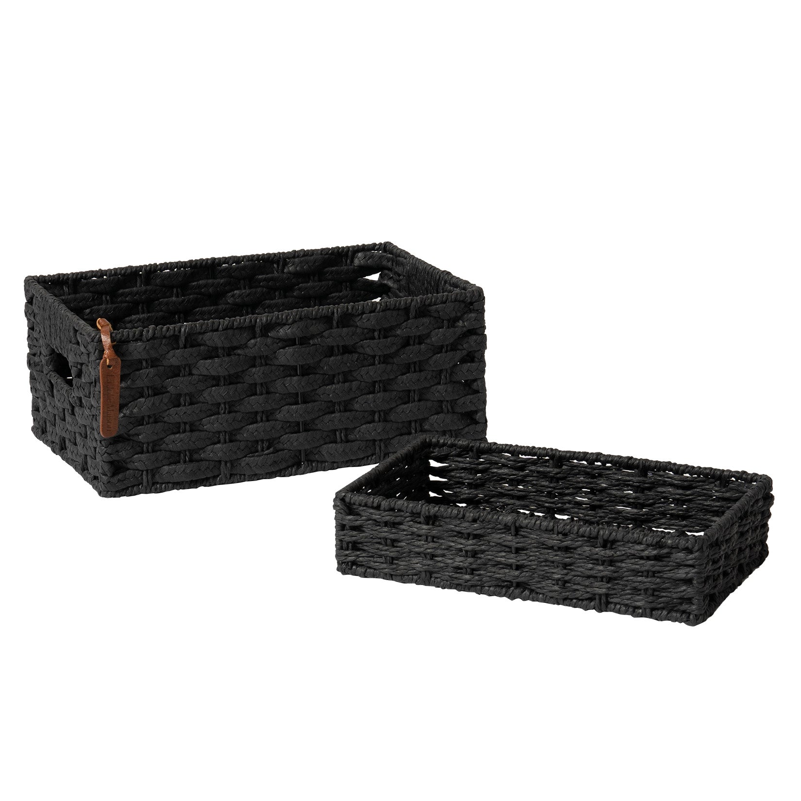 Lily - Maison Ebony Black Hand-woven Paper Rope Rectangular Storage Basket Set 2 1_14_6a8da41b-227b-42ac-b0fb-0772873f0c36 LA JOLIE MUSE