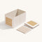 Jura Beige Fabric Brown Paper Mesh Foldable Storage L Set 2