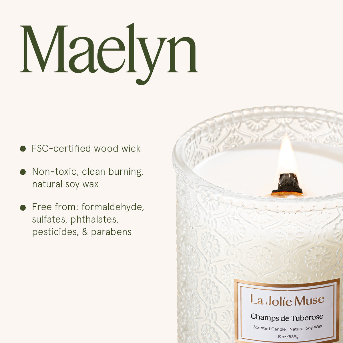 Maelyn - Champs de Tuberose 19oz Candle Candles 6_04c65b5c-634f-46eb-8e4e-043c34830785 La Jolie Muse