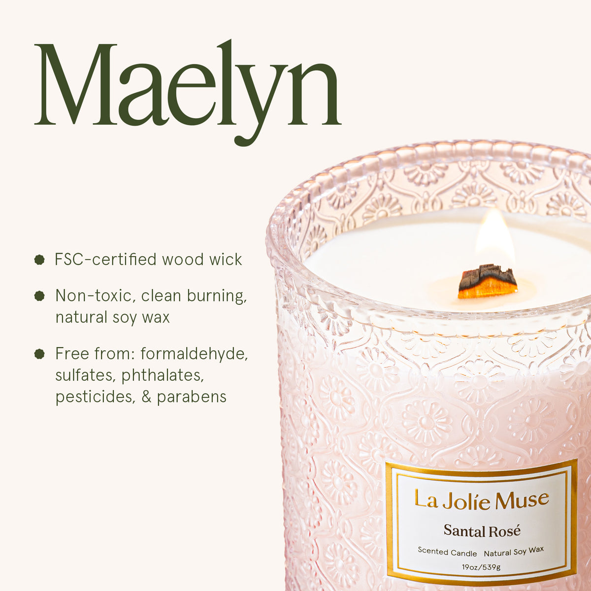 Maelyn - Santal Rosé 19oz Candle