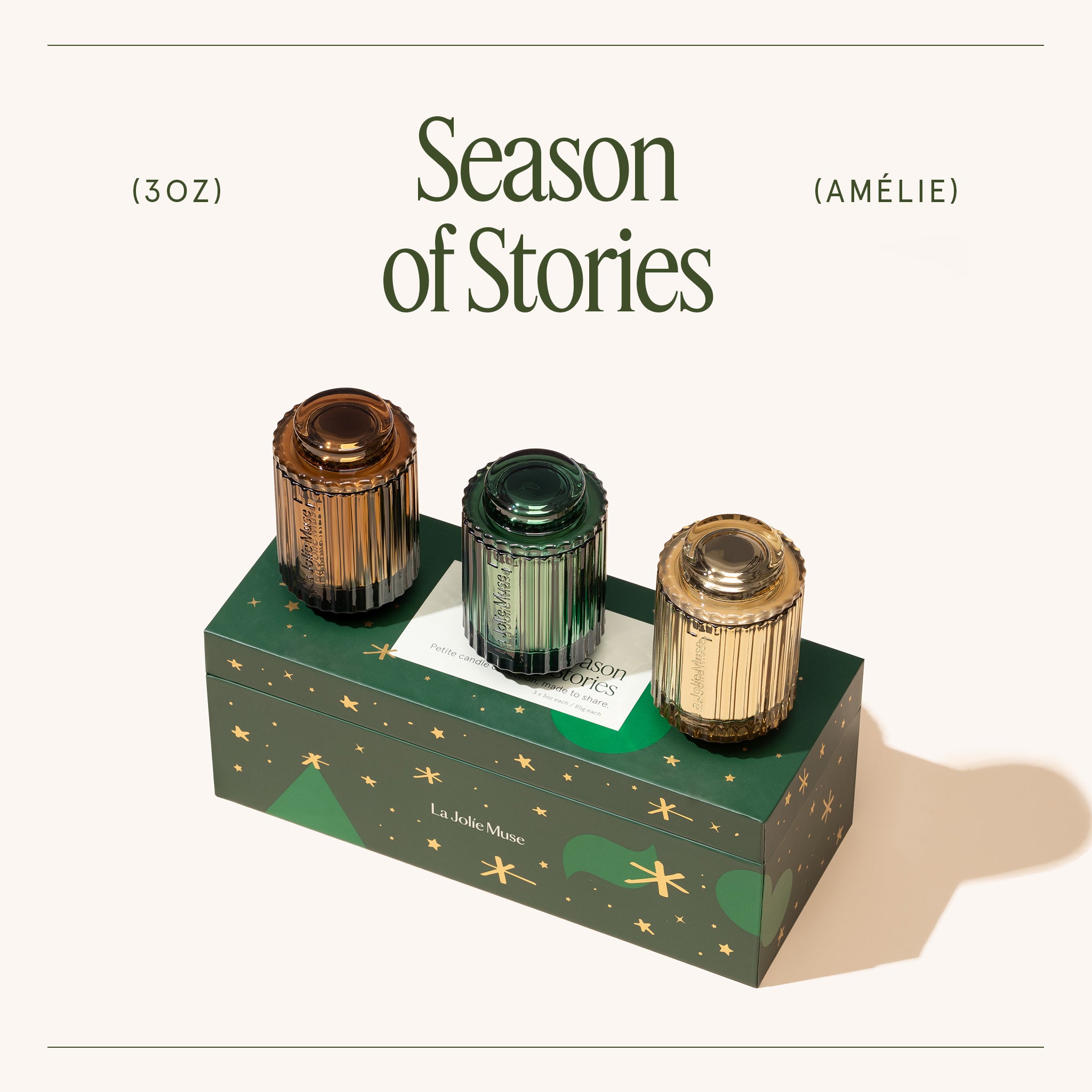 Season of Stories Trio Set Amelie_StarlitGoldenFir_PDP_11oz_3 LA JOLIE MUSE