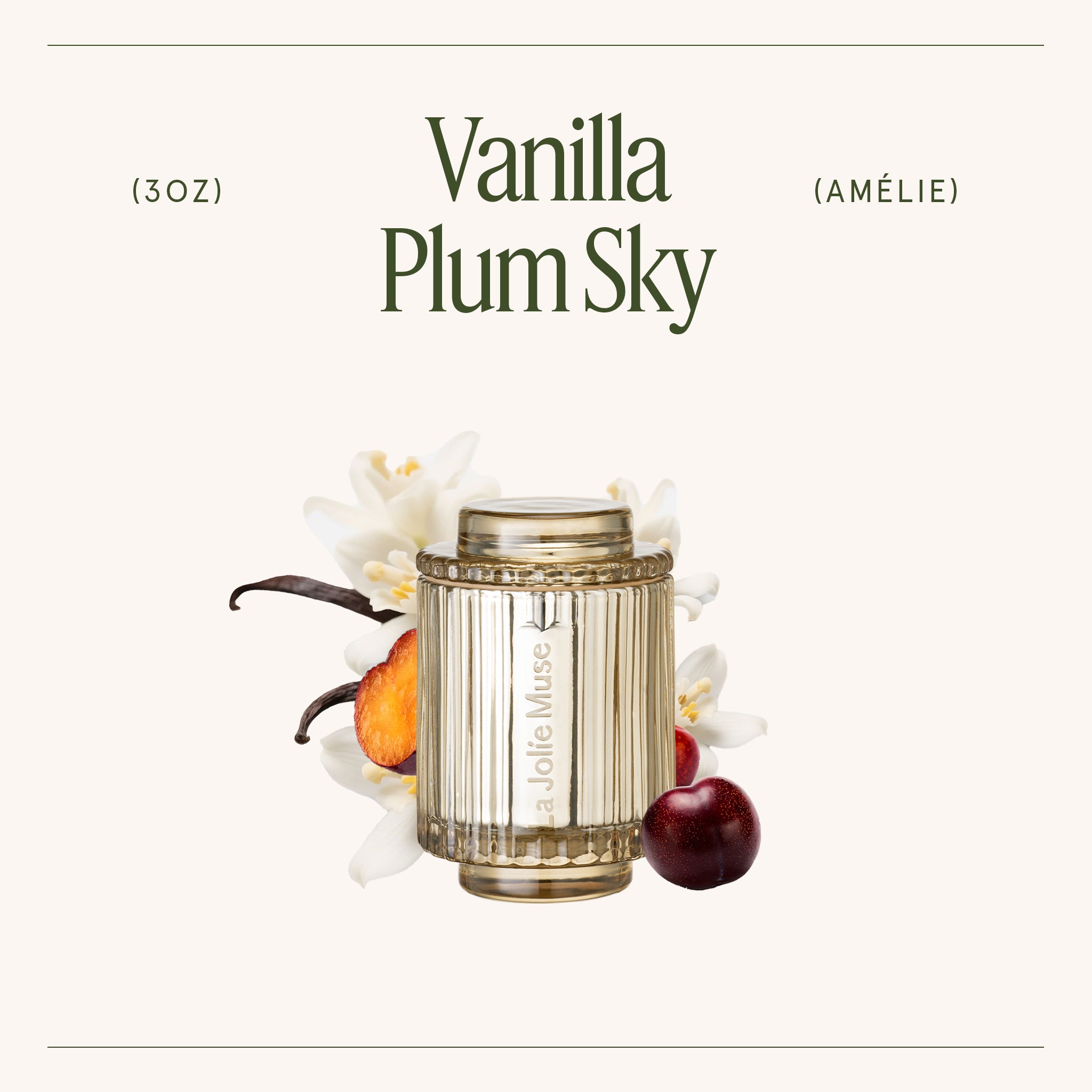 Amélie – Vanilla Plum Sky 3oz Candle – LA JOLIE MUSE