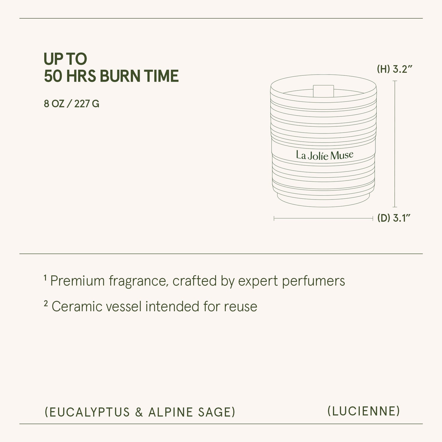 Lucienne - Eucalyptus & Alpine Sage Candle Lucienne_EucalyptusAlpine_PDP_8oz_6 LA JOLIE MUSE