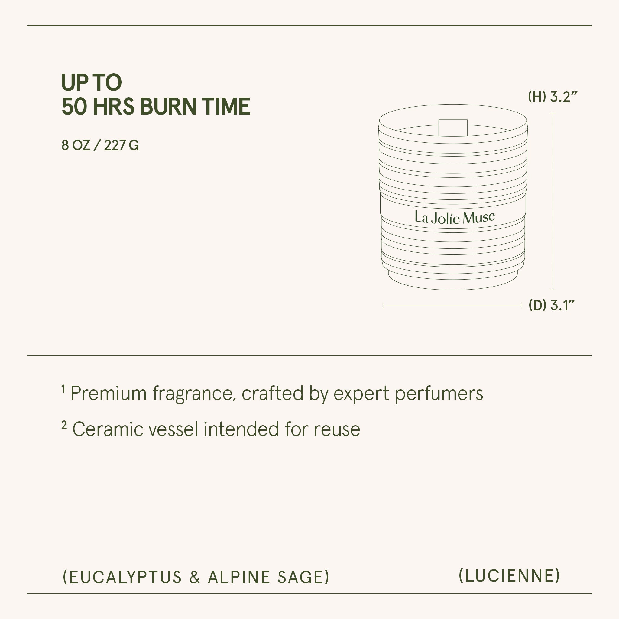 Lucienne - Eucalyptus & Alpine Sage Candle Lucienne_EucalyptusAlpine_PDP_8oz_6 LA JOLIE MUSE