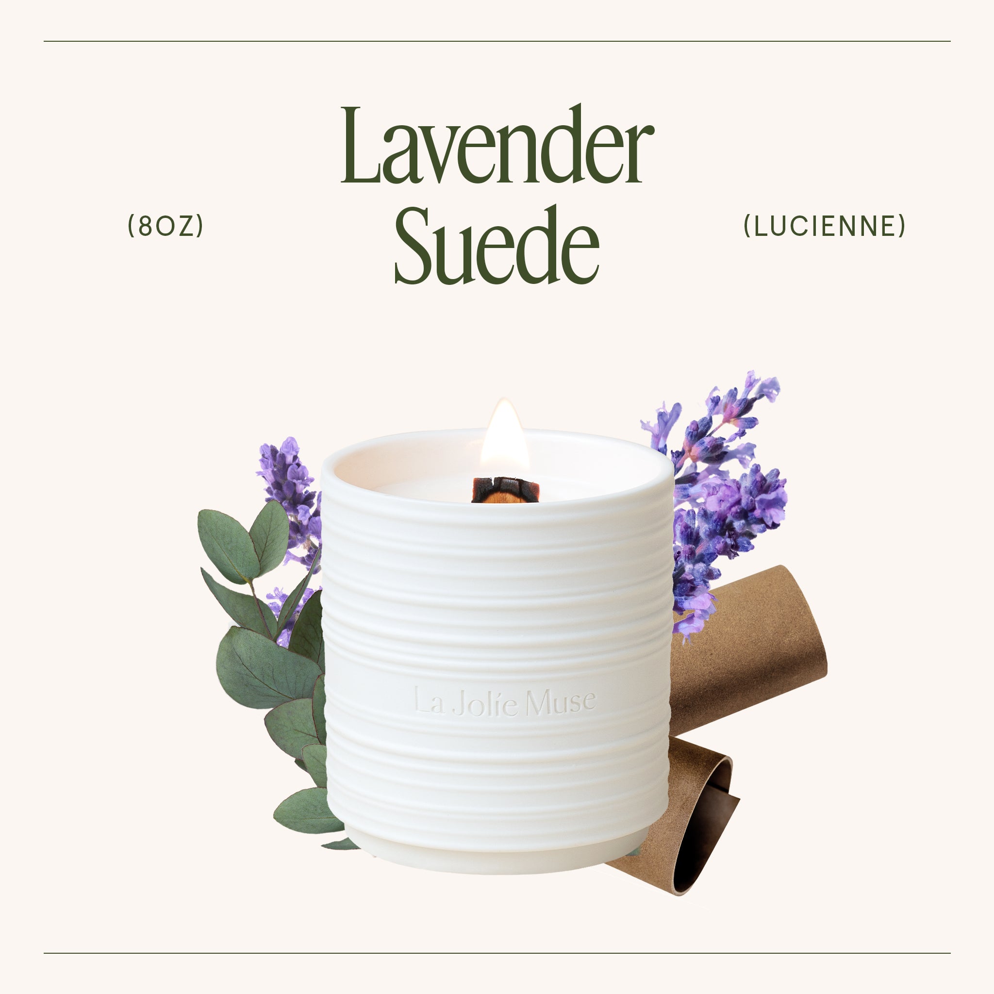 Lucienne - Lavender Suede Candle Lucienne_LavenderSuede_PDP_8oz_3 LA JOLIE MUSE