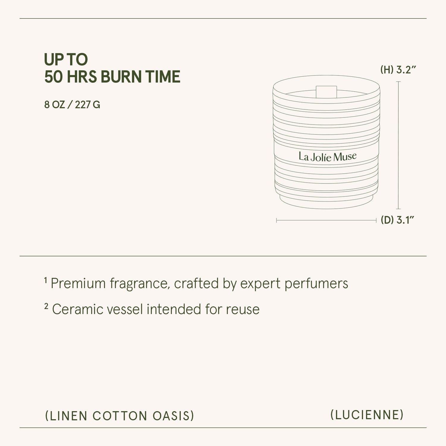 Lucienne - Linen Cotton Oasis Candle Lucienne_LinenCottonOasis_PDP_8oz_6 LA JOLIE MUSE