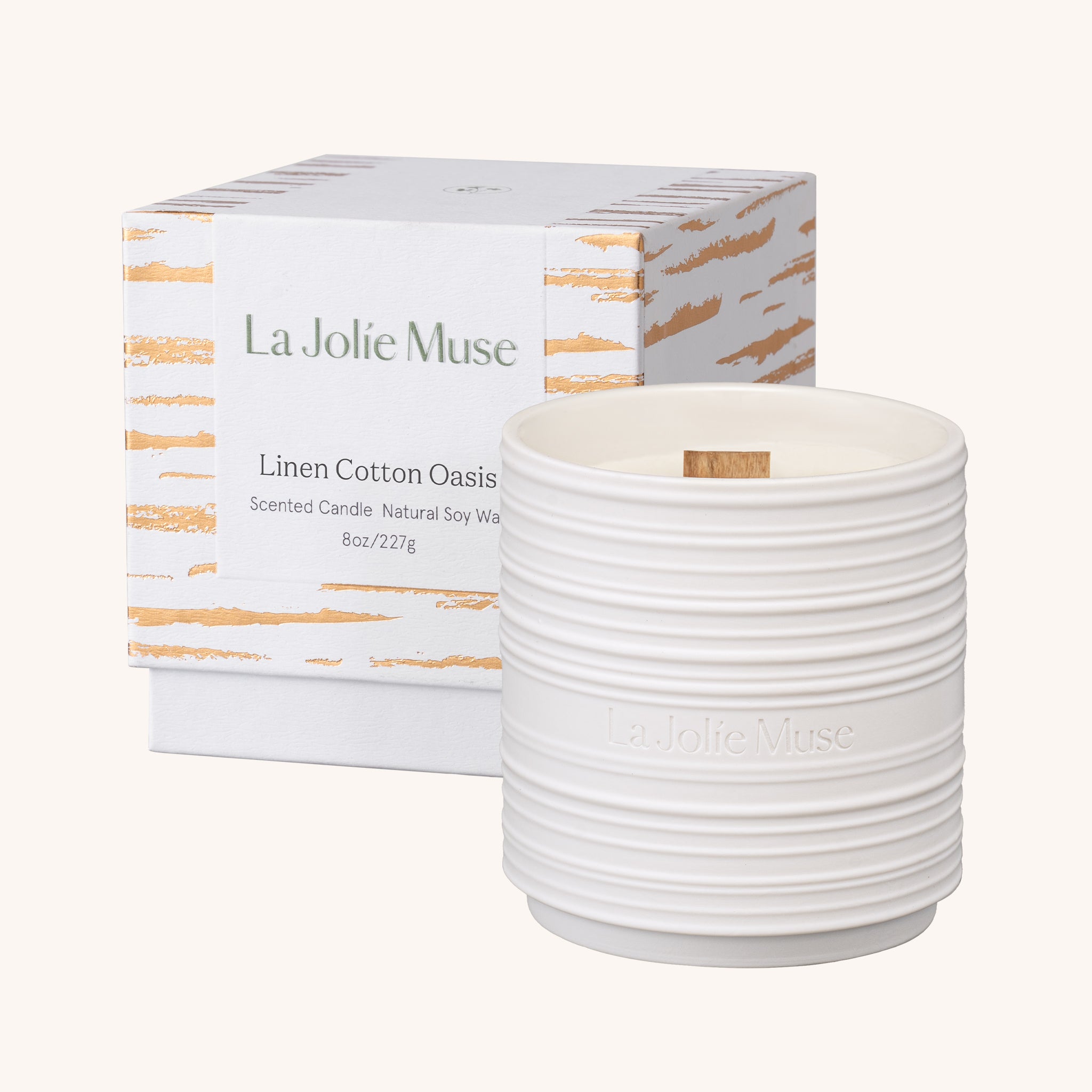Lucienne - Linen Cotton Oasis Candle Lucienne_LinenCottonOasis_PDP_8oz_box LA JOLIE MUSE
