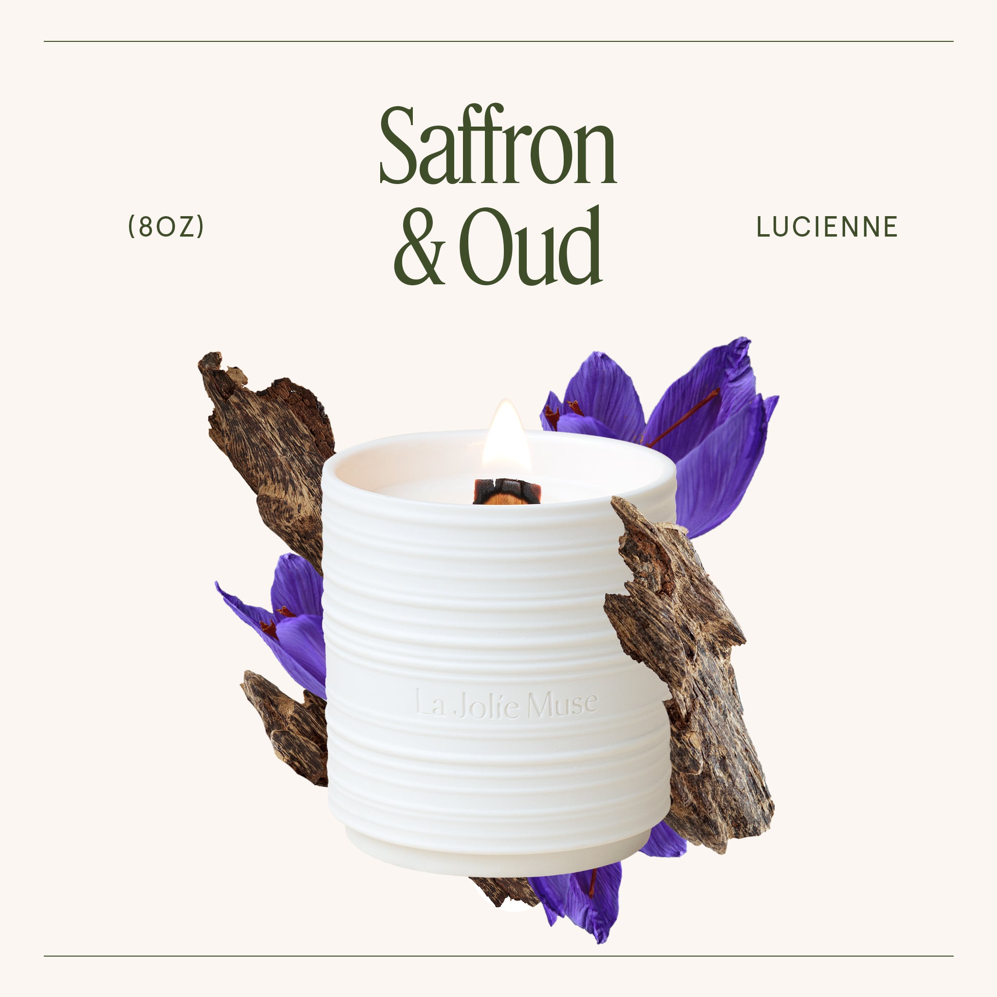 Lucienne - Saffron & Oud Candle Lucienne_SaffronOud_PDP_8oz_3 LA JOLIE MUSE