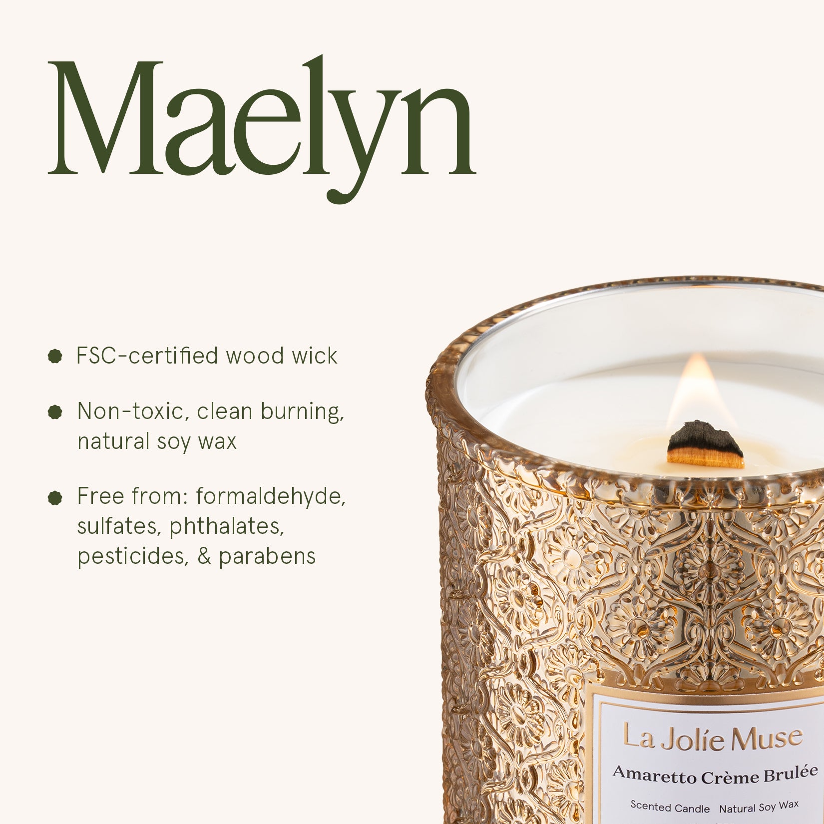 Maelyn - Amaretto Crème Brûlée 19oz Candle Candles Maelyn_AmarettoCremeBruleeLargeJarCandle_PDP_19oz_6 La Jolie Muse